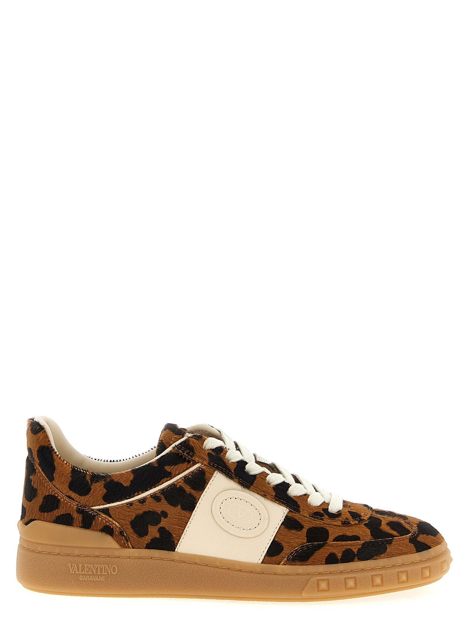 Valentino Garavani Brown Calfskin Low Top Sneakers Valentino Garavani