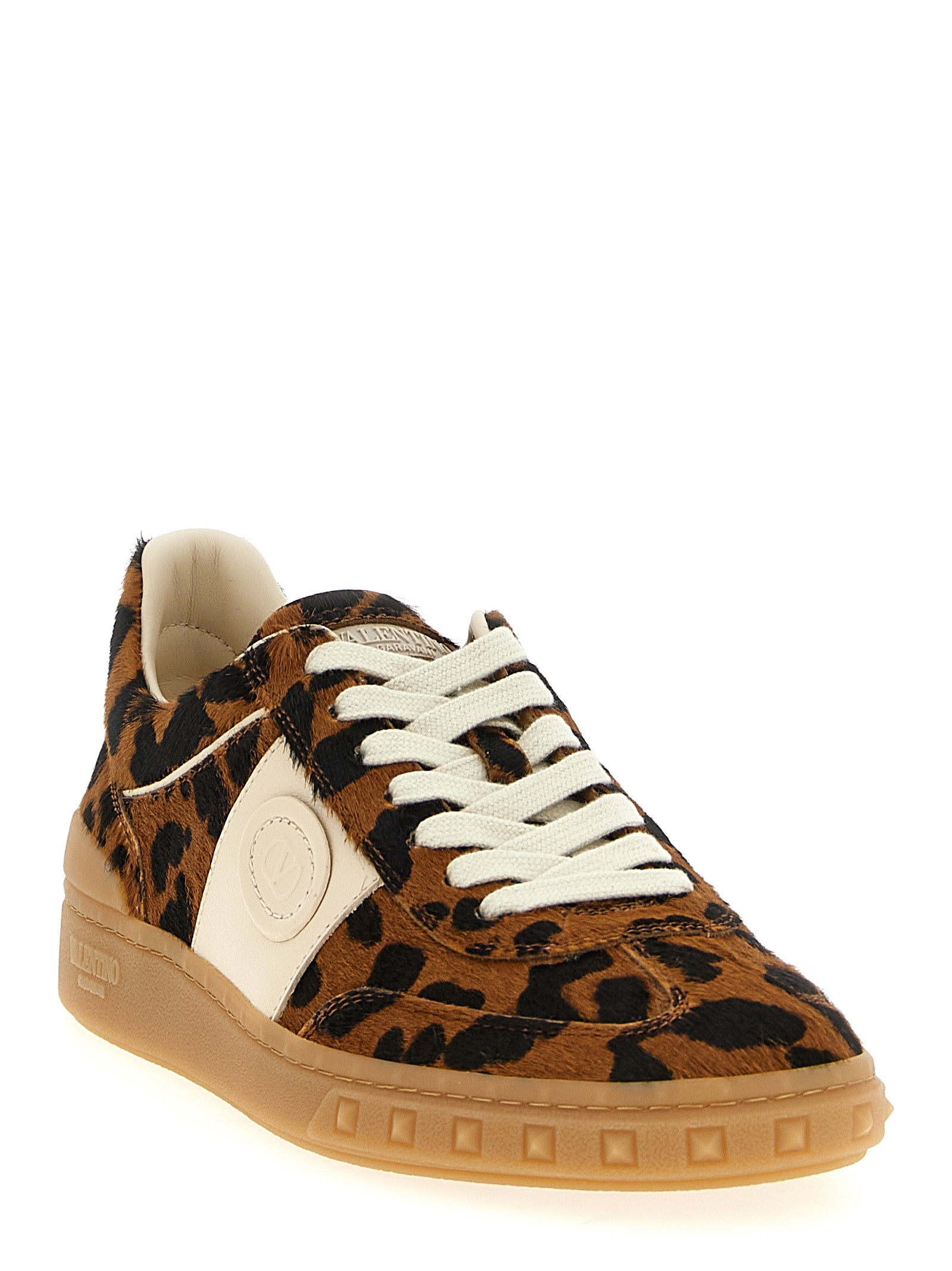 Valentino Garavani Brown Calfskin Low Top Sneakers Valentino Garavani