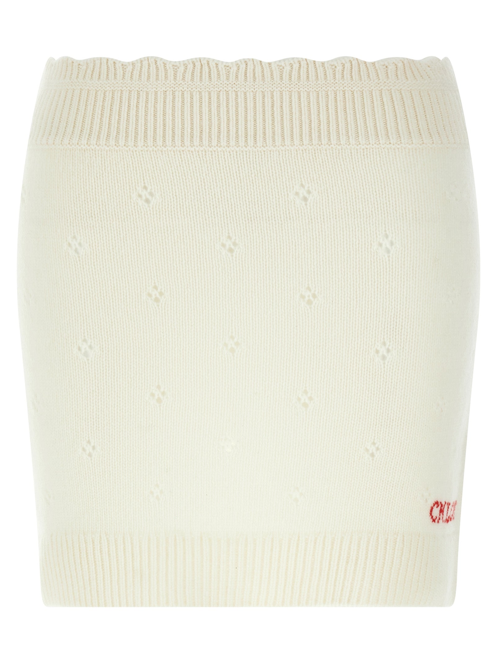 Chloé White Wool Long Skirt Chloé