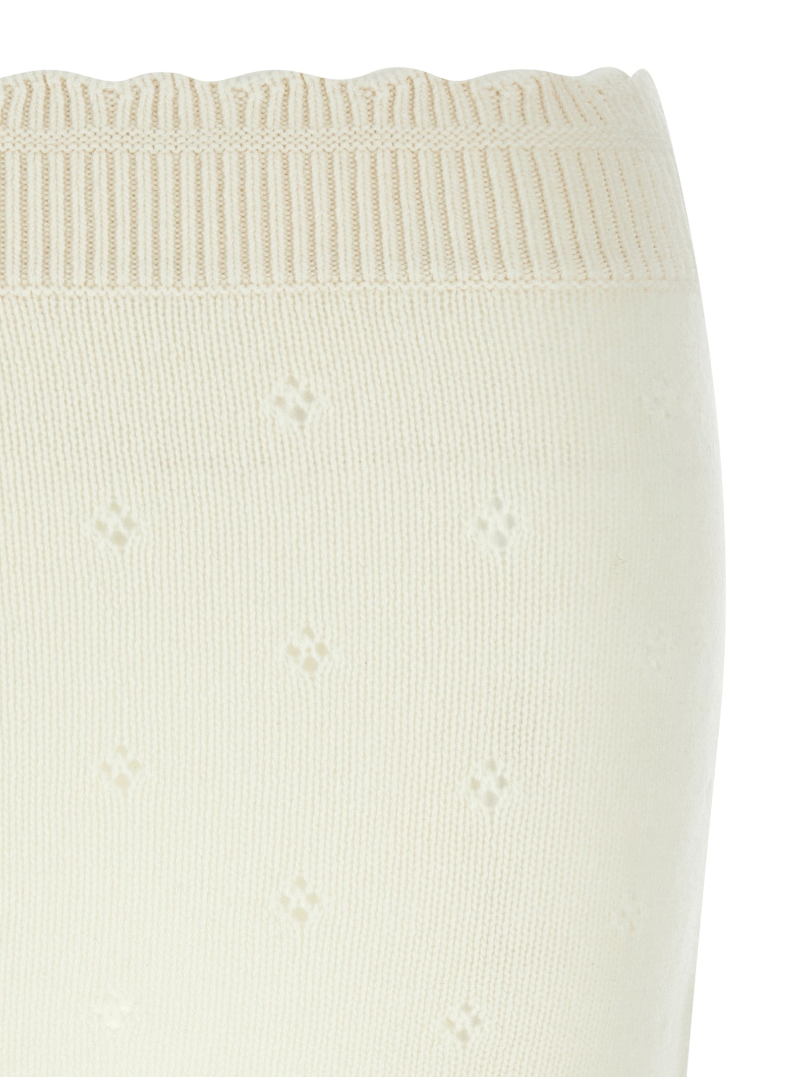 Chloé White Wool Long Skirt Chloé
