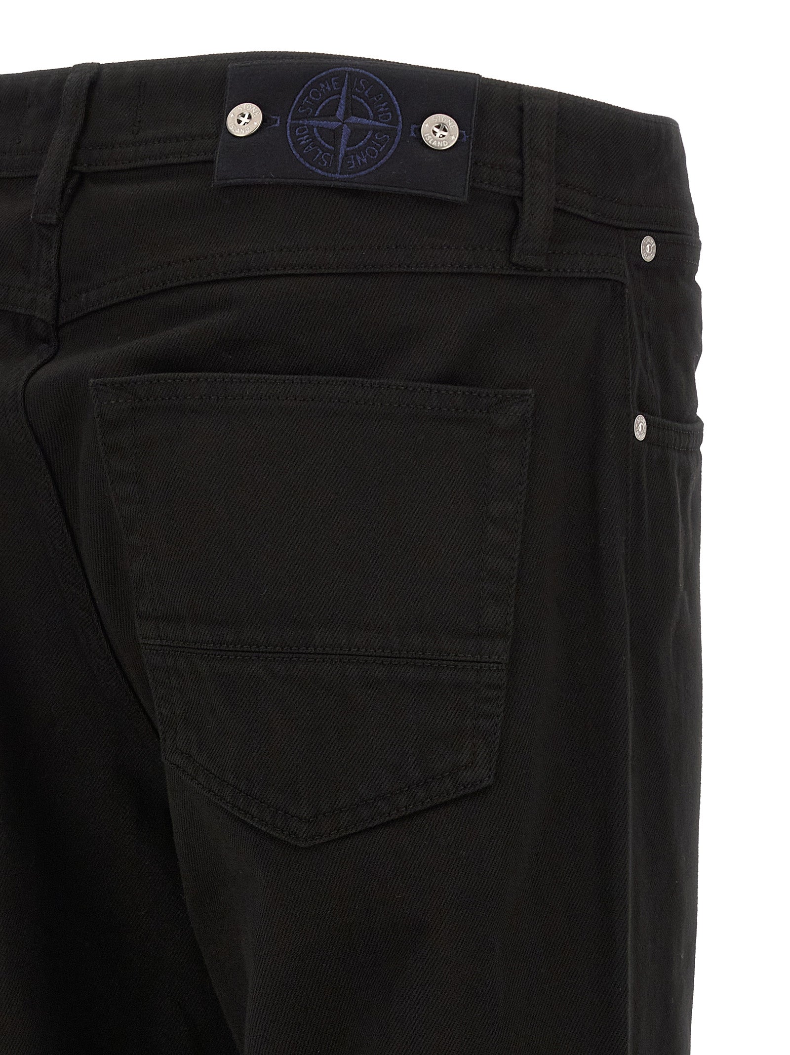 Stone Island Black Cotton Straight-Leg Jeans Stone Island