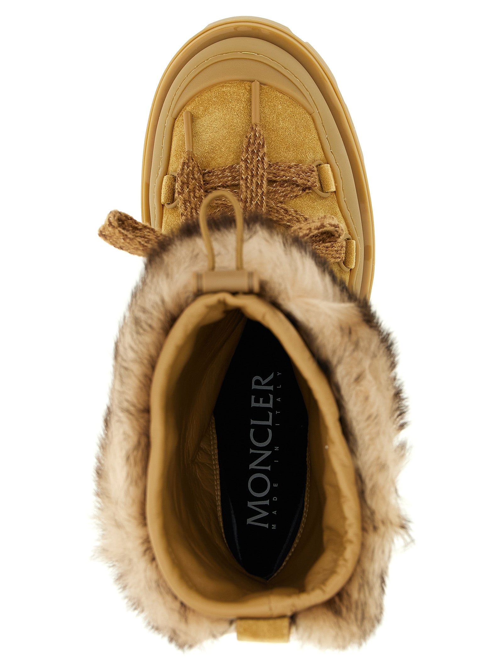 Moncler Brown Calfskin Flat Boots Moncler