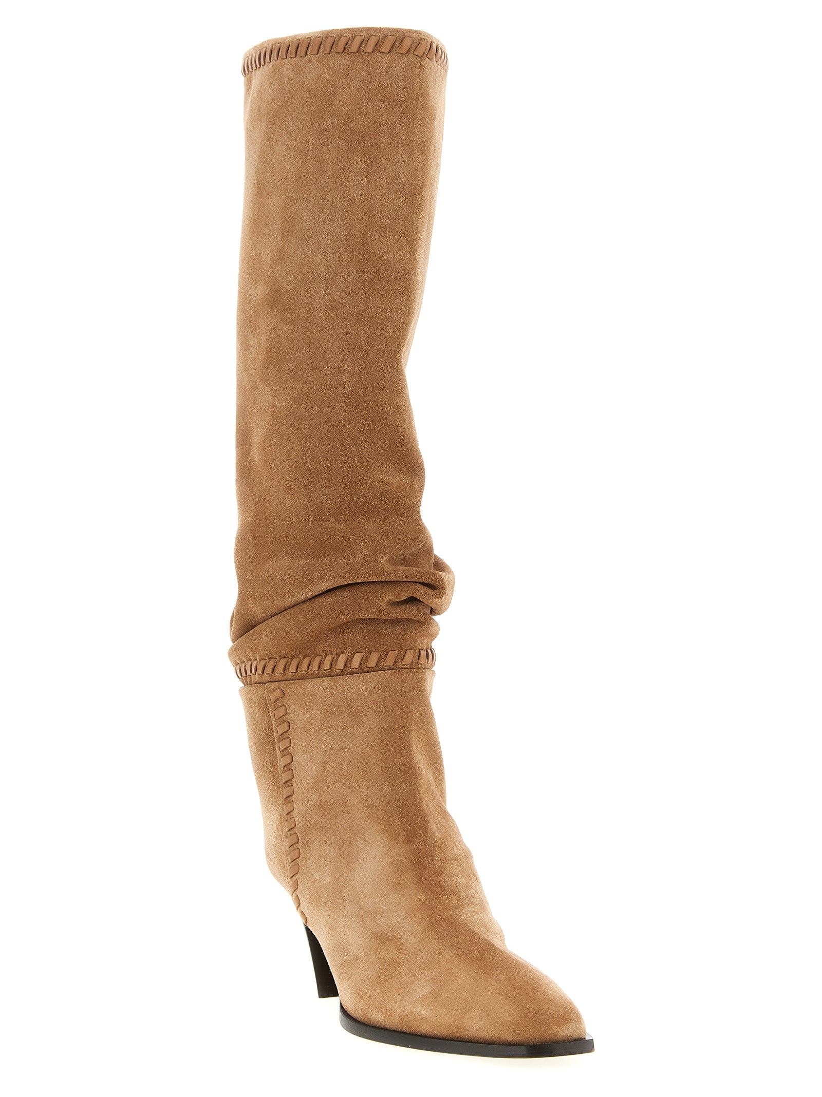 Jimmy Choo Beige Leather Over The Knee Jimmy Choo