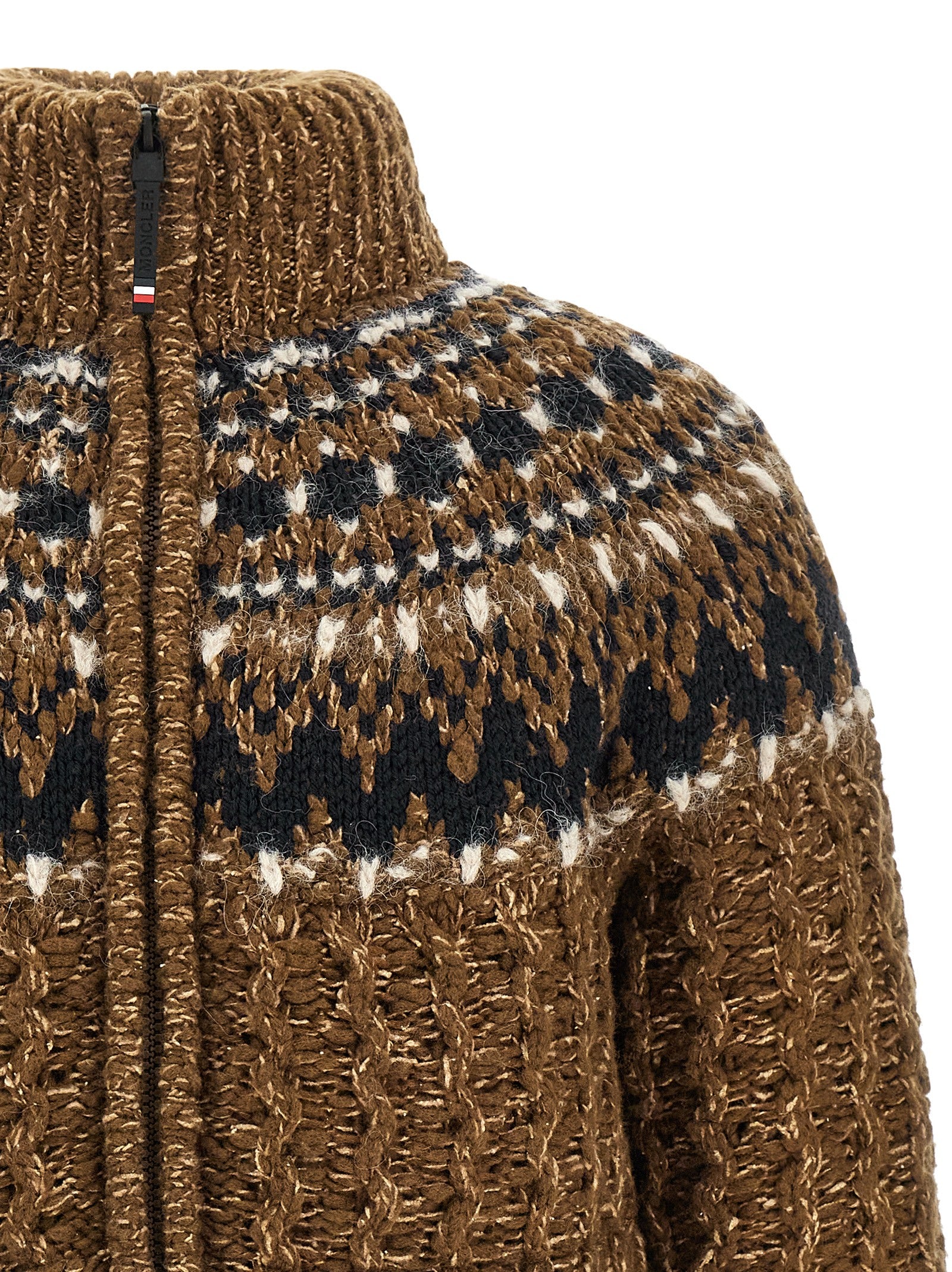 Moncler Grenoble Brown Wool Full-Length Jacket Moncler Grenoble