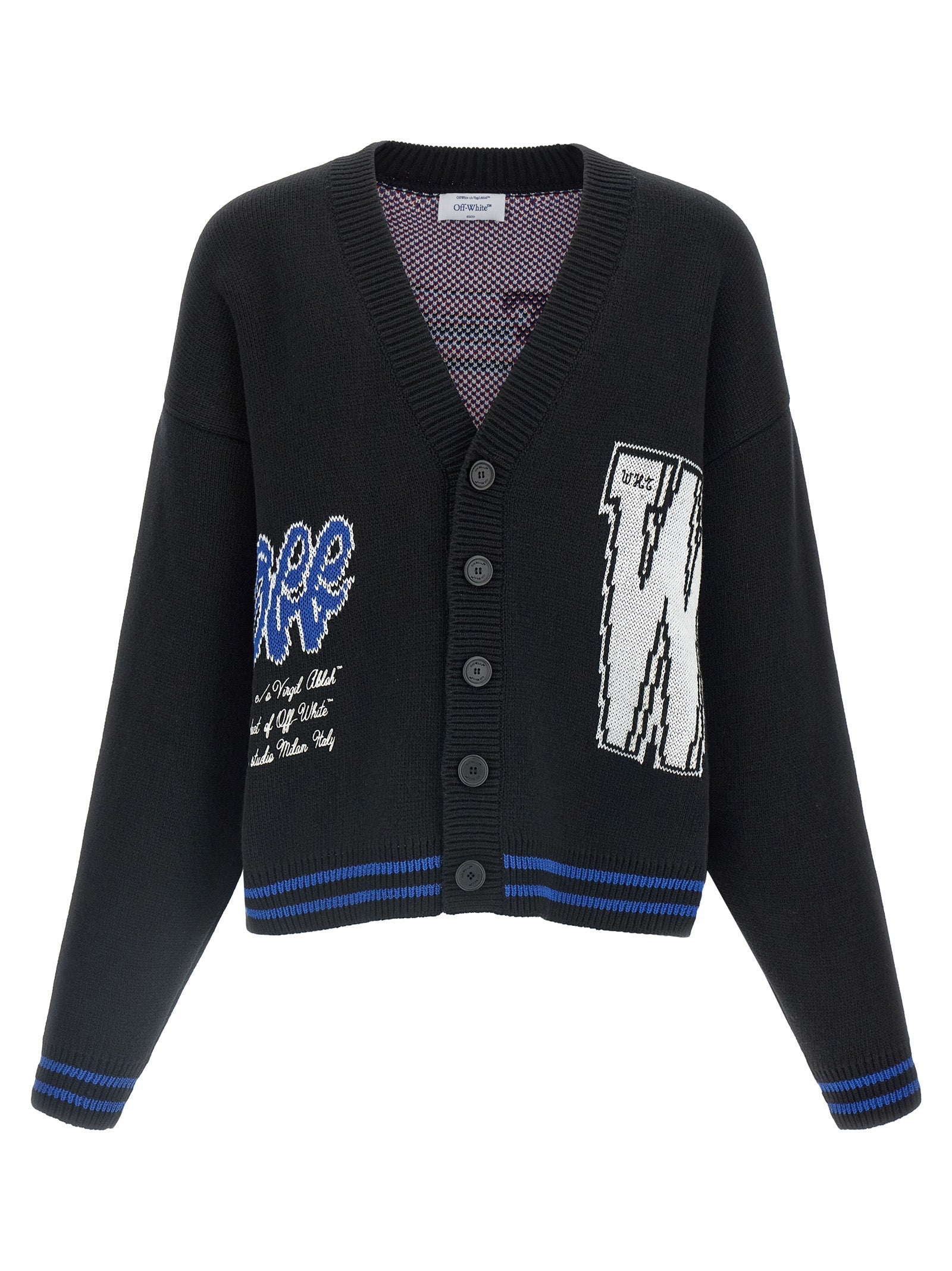 Off-White Black Cotton Cardigan Off-White