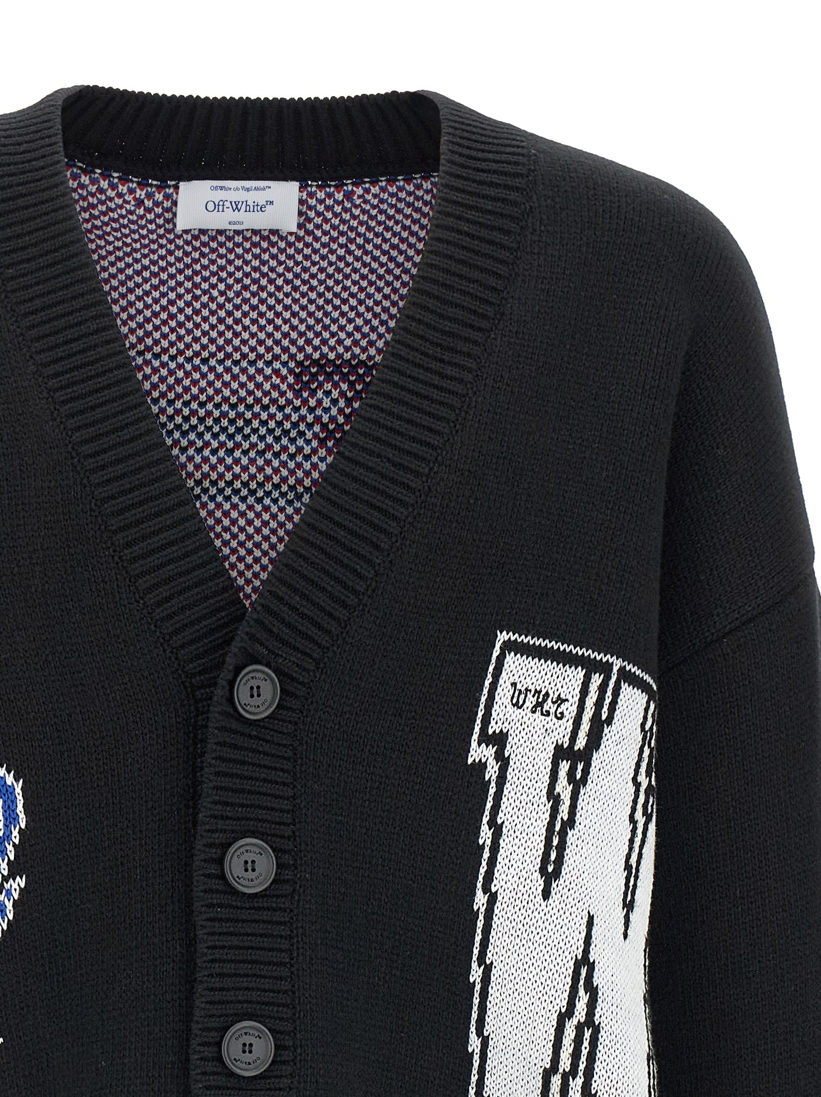 Off-White Black Cotton Cardigan Off-White