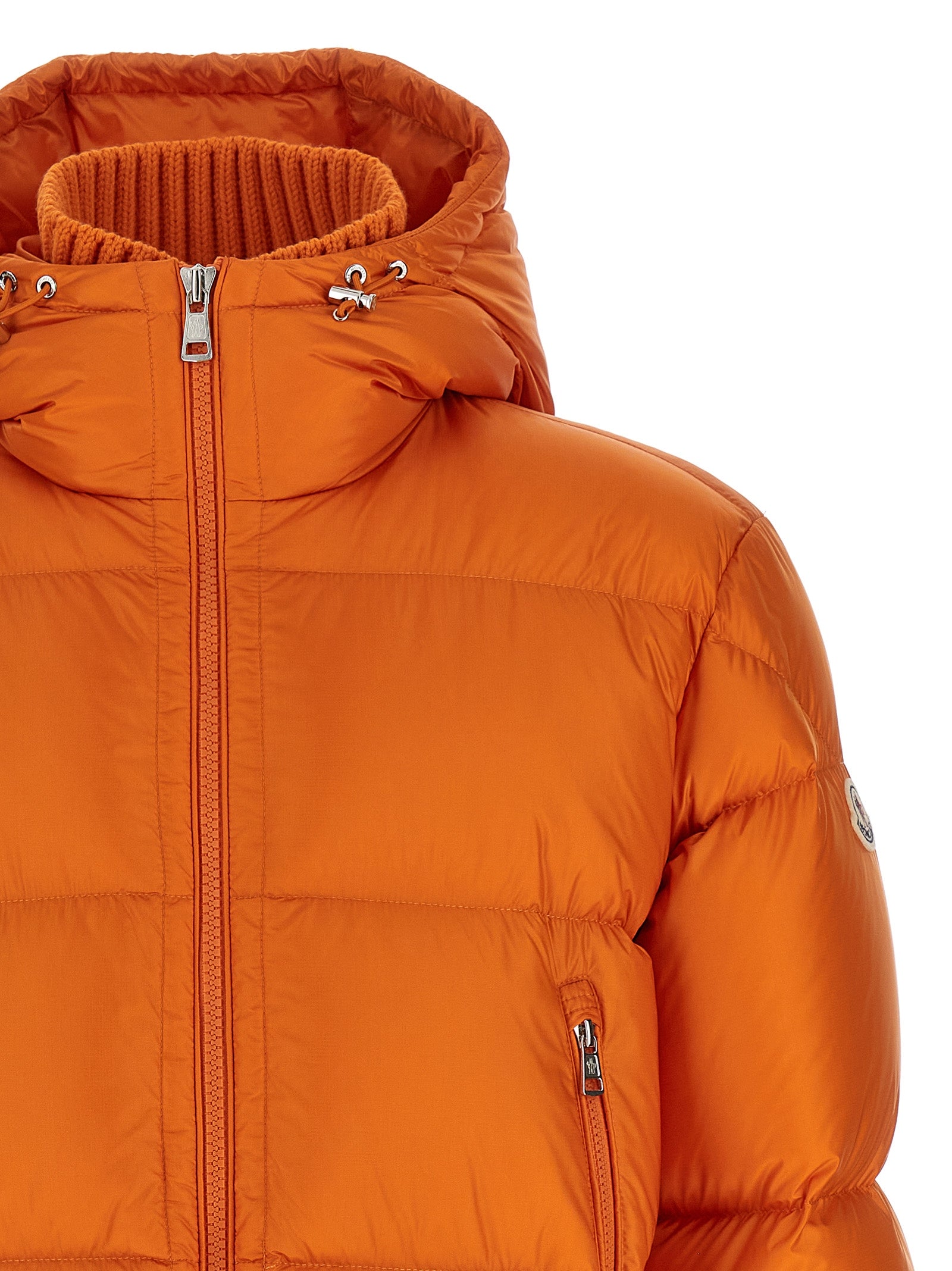 Moncler Orange Polyamide Full-Length Jacket Moncler
