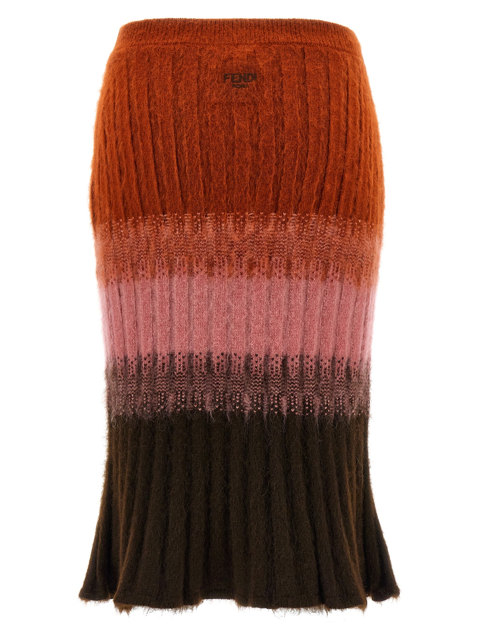 Fendi Multicolor Wool Midi Skirt Fendi