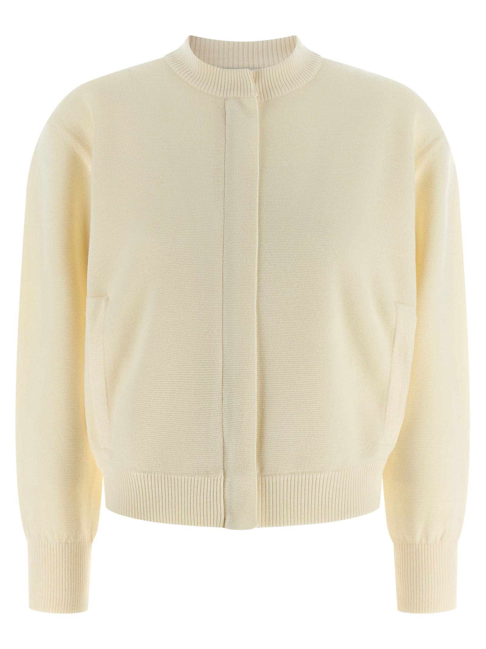 Max Mara White Virgin Wool Cardigan Max Mara