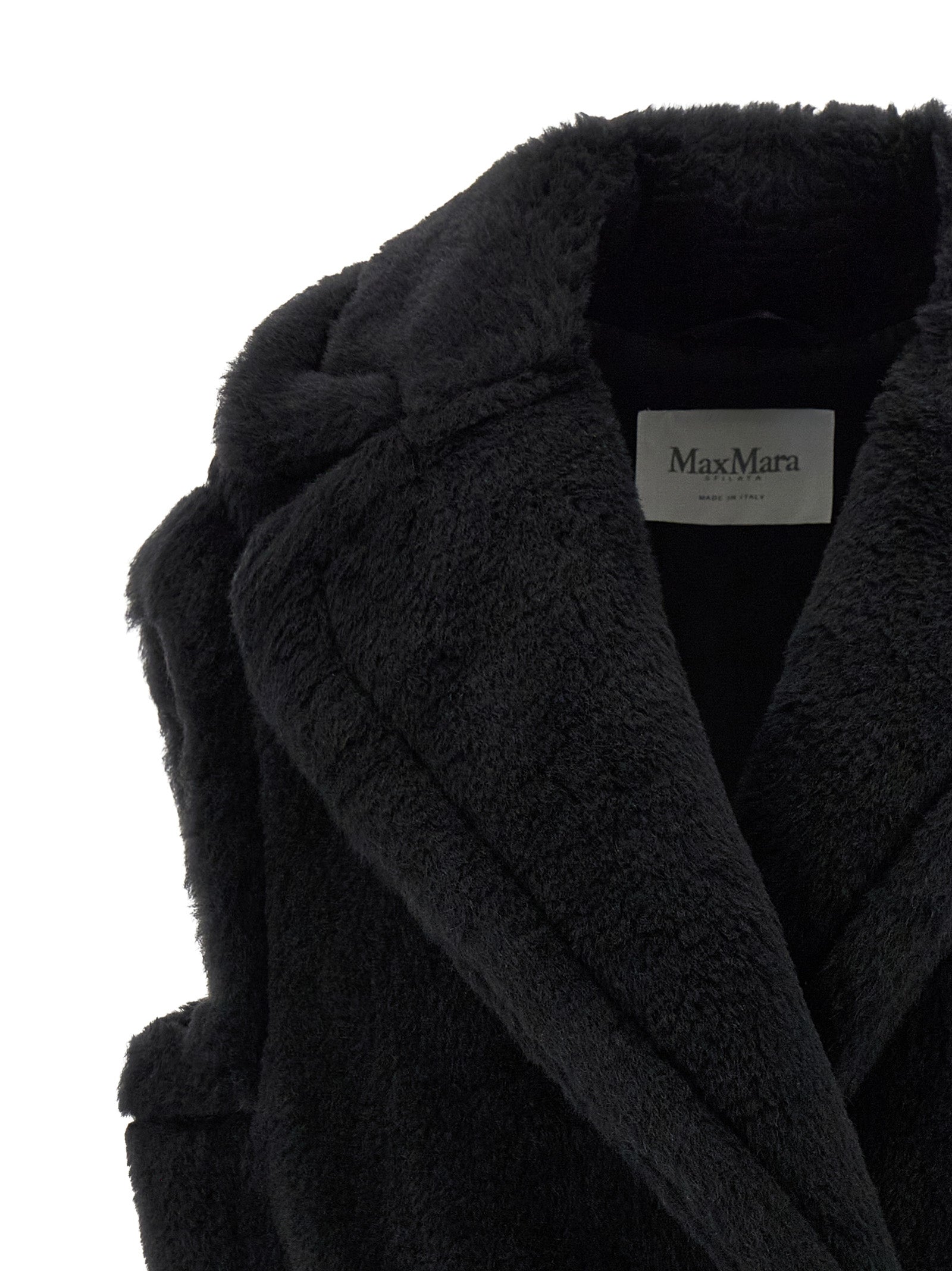 Max Mara Black Alpaca Leather Sleeveless Jacket Max Mara