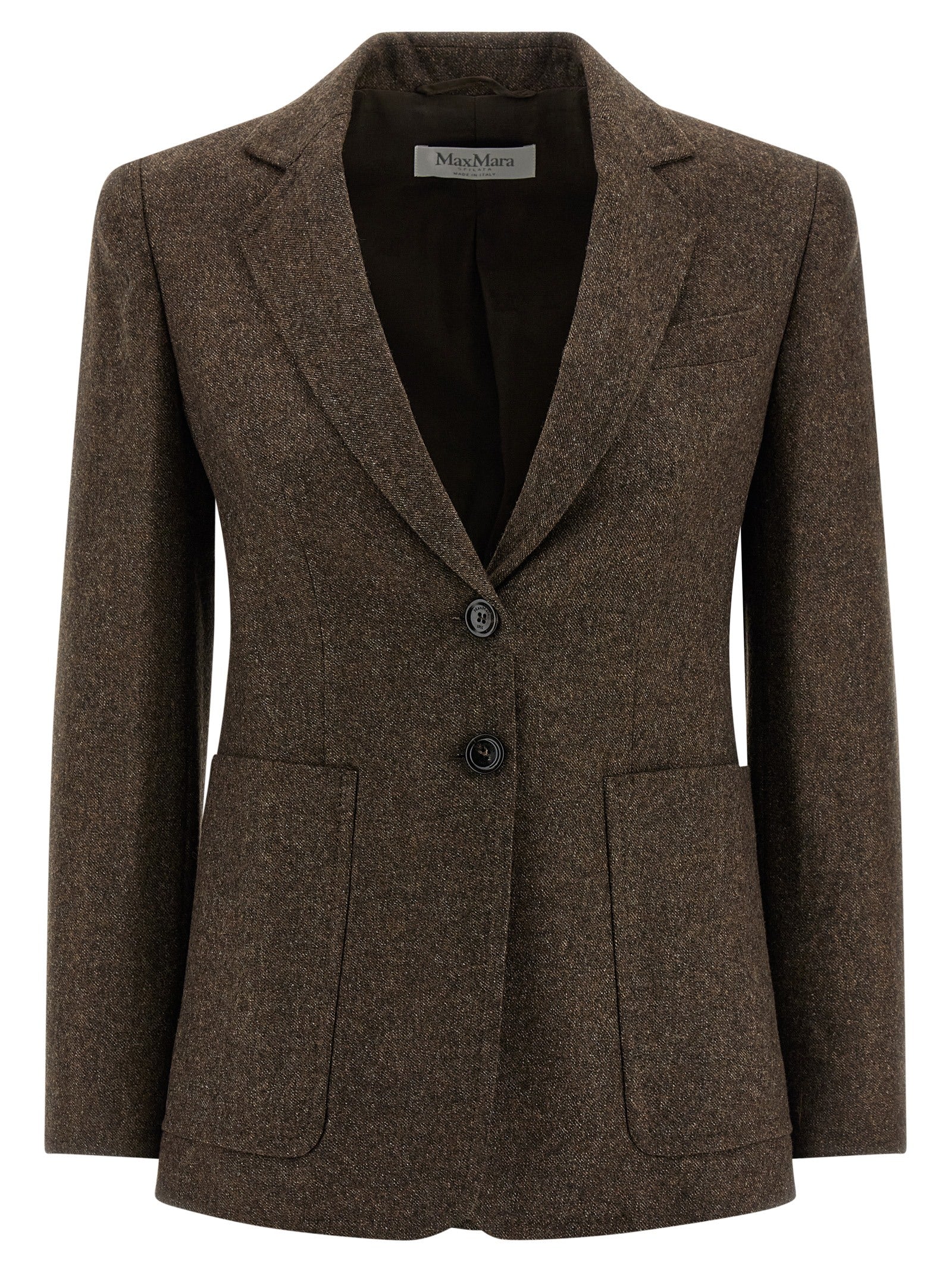 Max Mara Brown Virgin Wool Blazer Max Mara