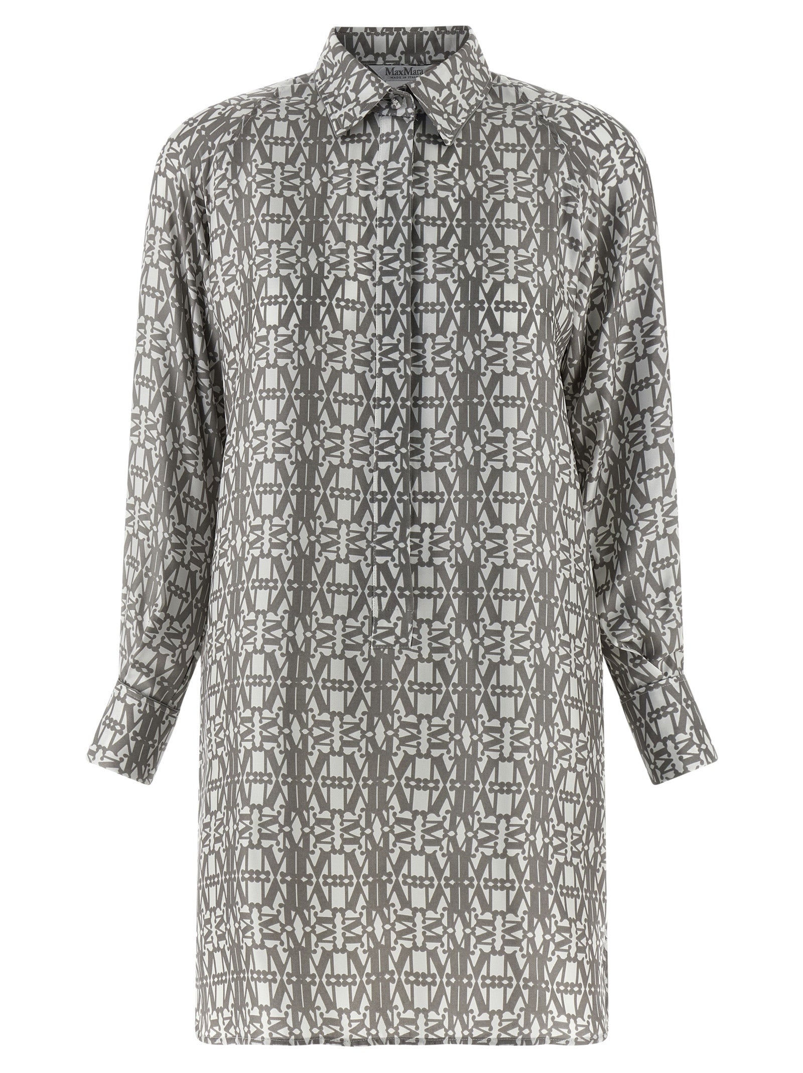 Max Mara Gray Silk Short Dress Max Mara