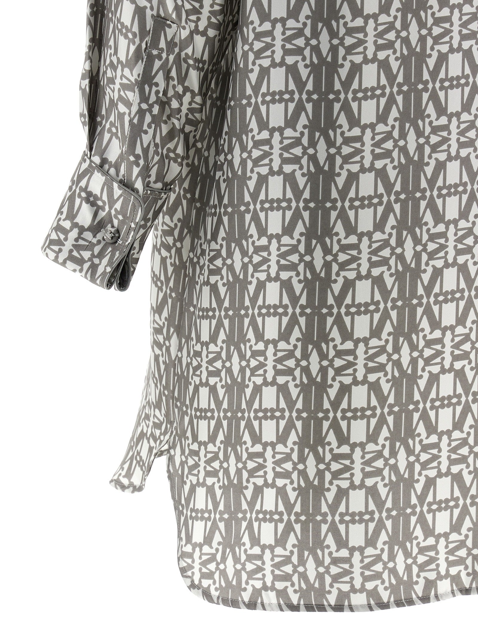 Max Mara Gray Silk Short Dress Max Mara