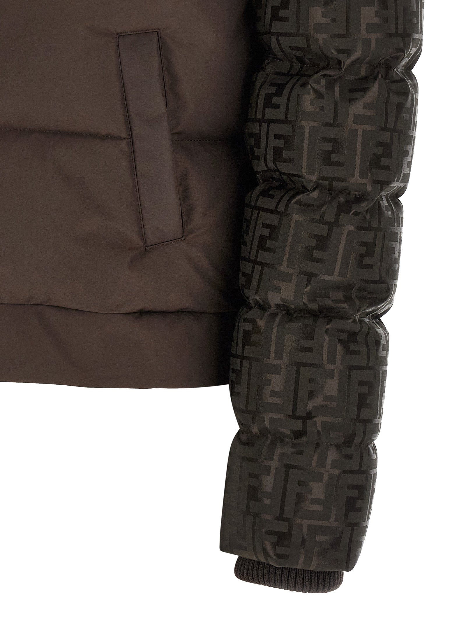 Fendi Brown Cotton Full-Length Jacket Fendi
