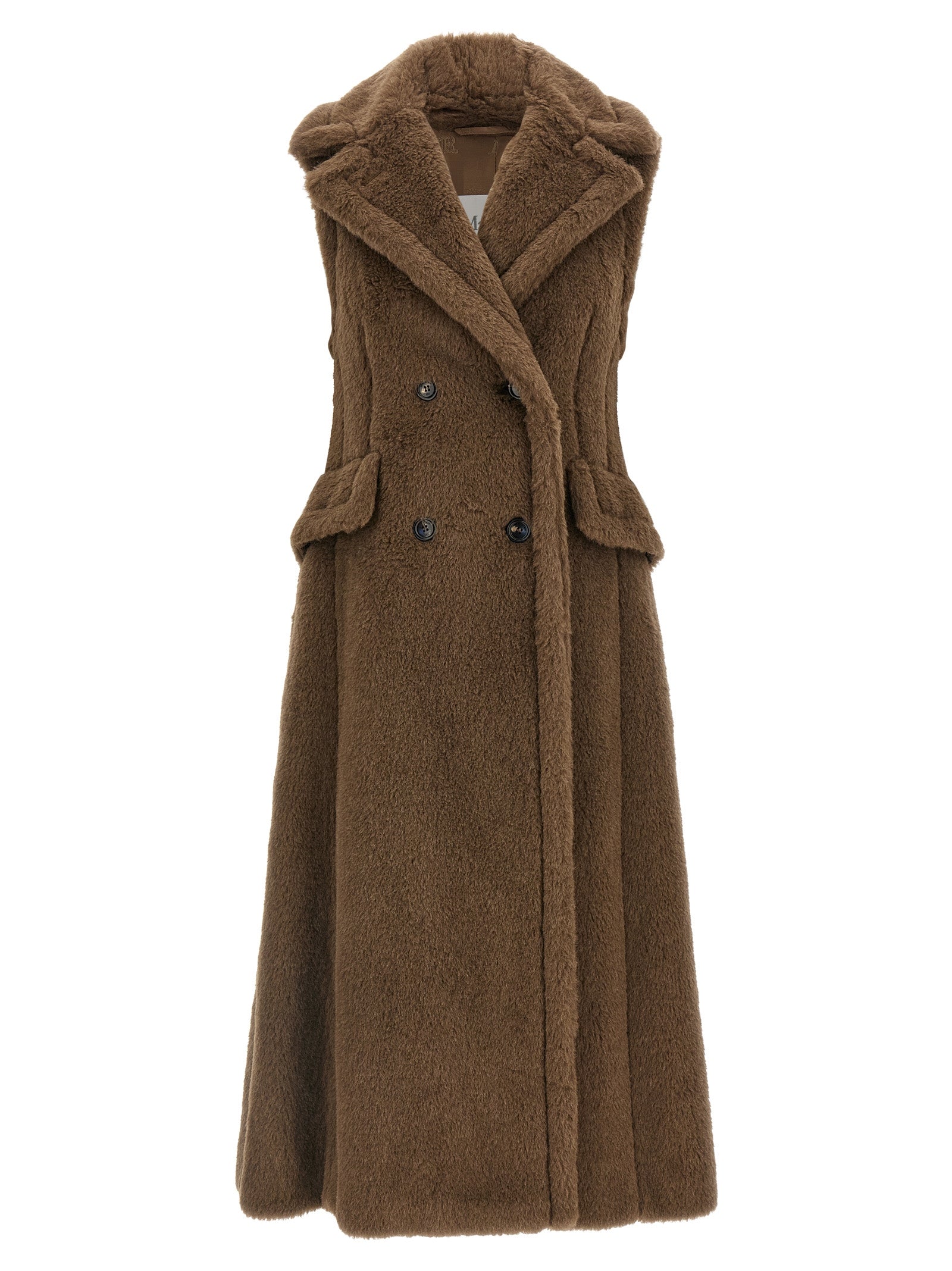 Max Mara Brown Alpaca Leather Coat Max Mara