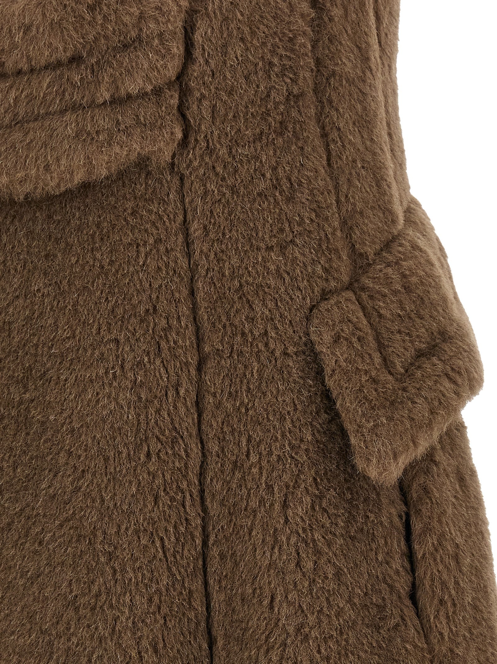 Max Mara Brown Alpaca Leather Coat Max Mara