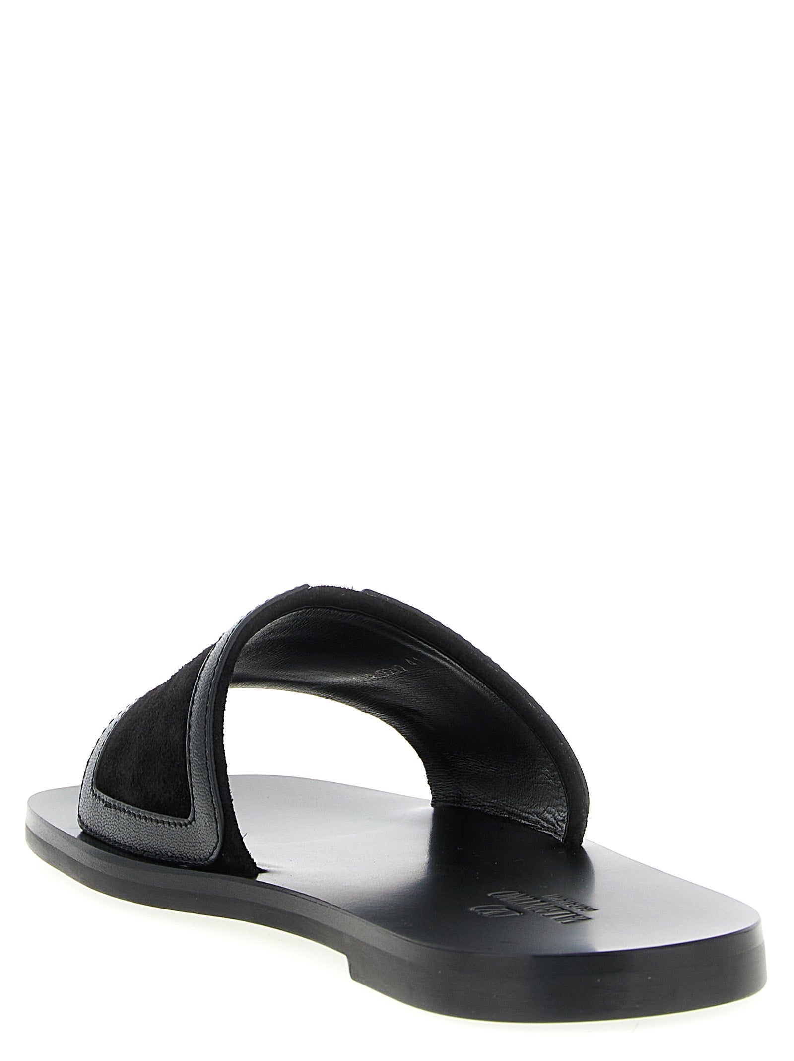 Valentino Garavani Black Calfskin Slides Valentino Garavani