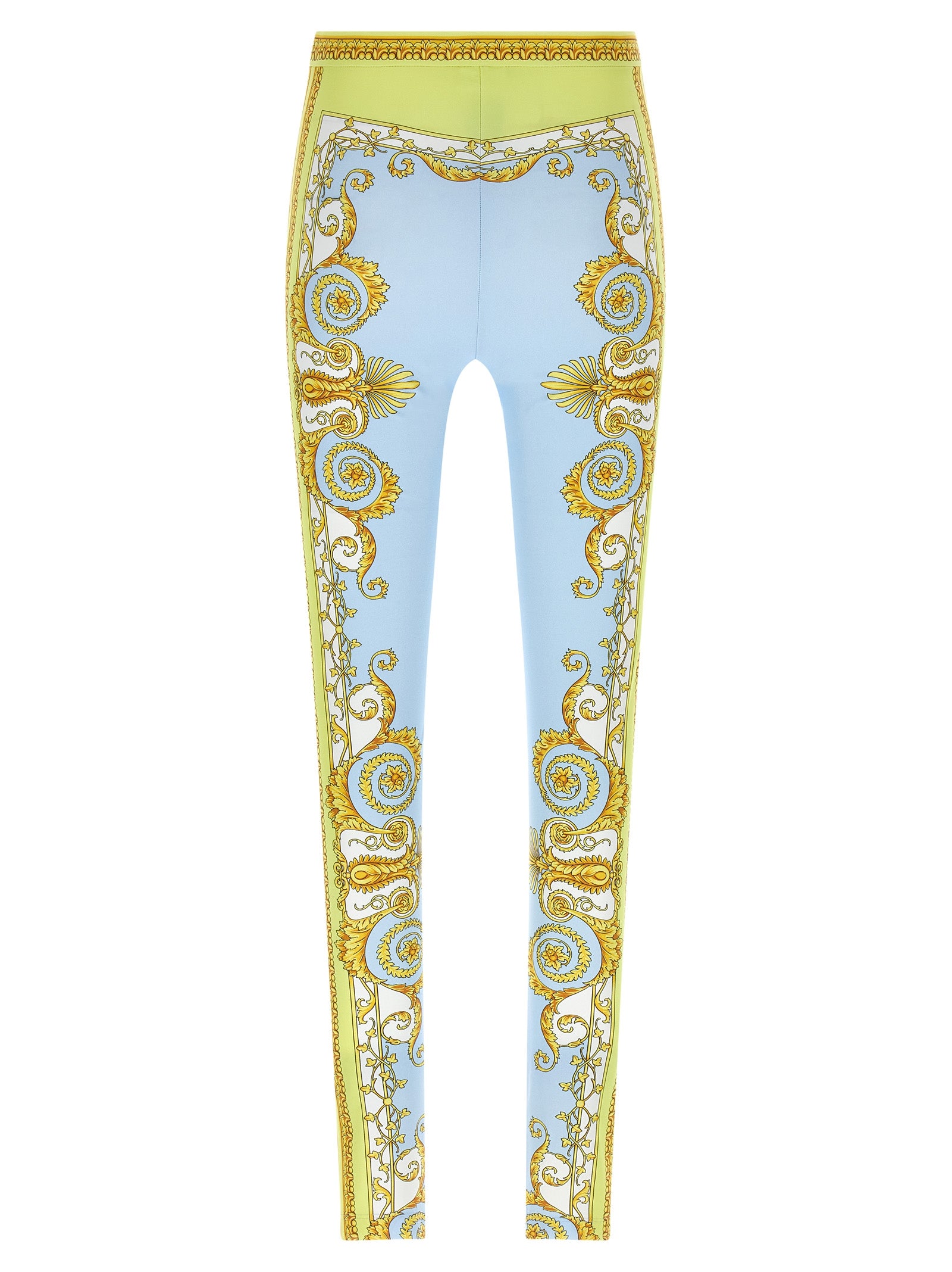 Versace Blue Nylon Leggings Versace
