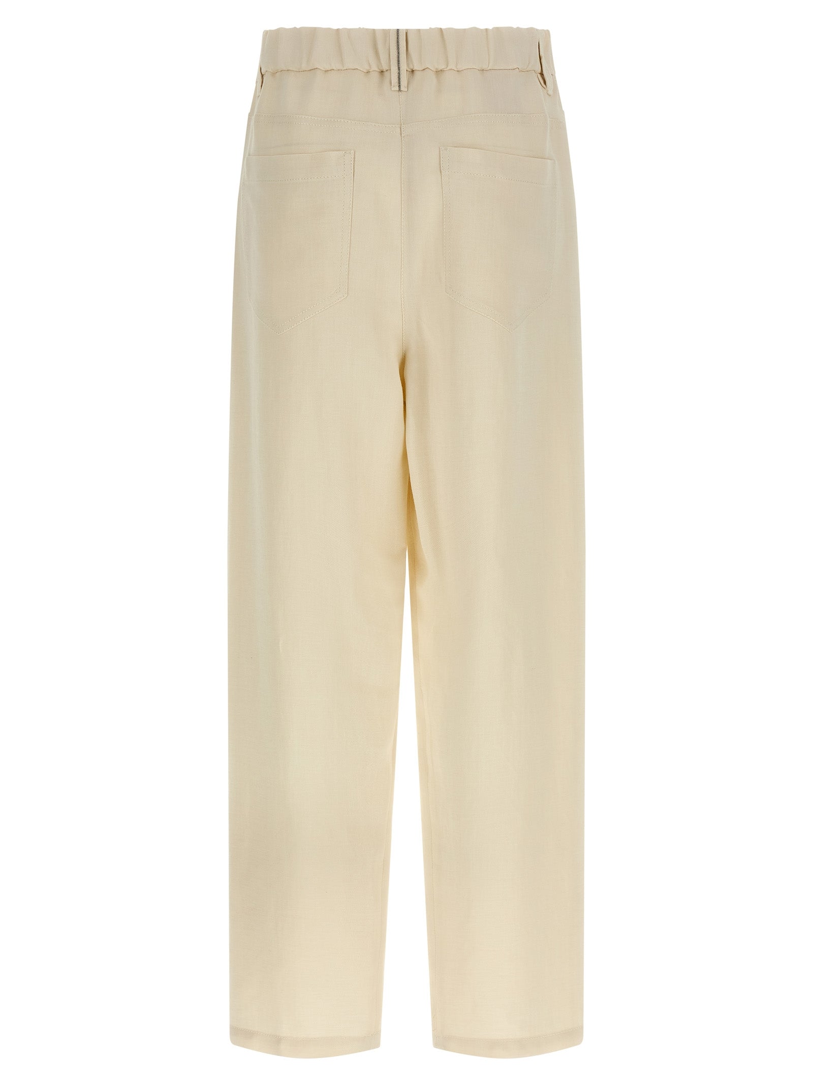 Brunello Cucinelli White Viscose Casual Pants Brunello Cucinelli