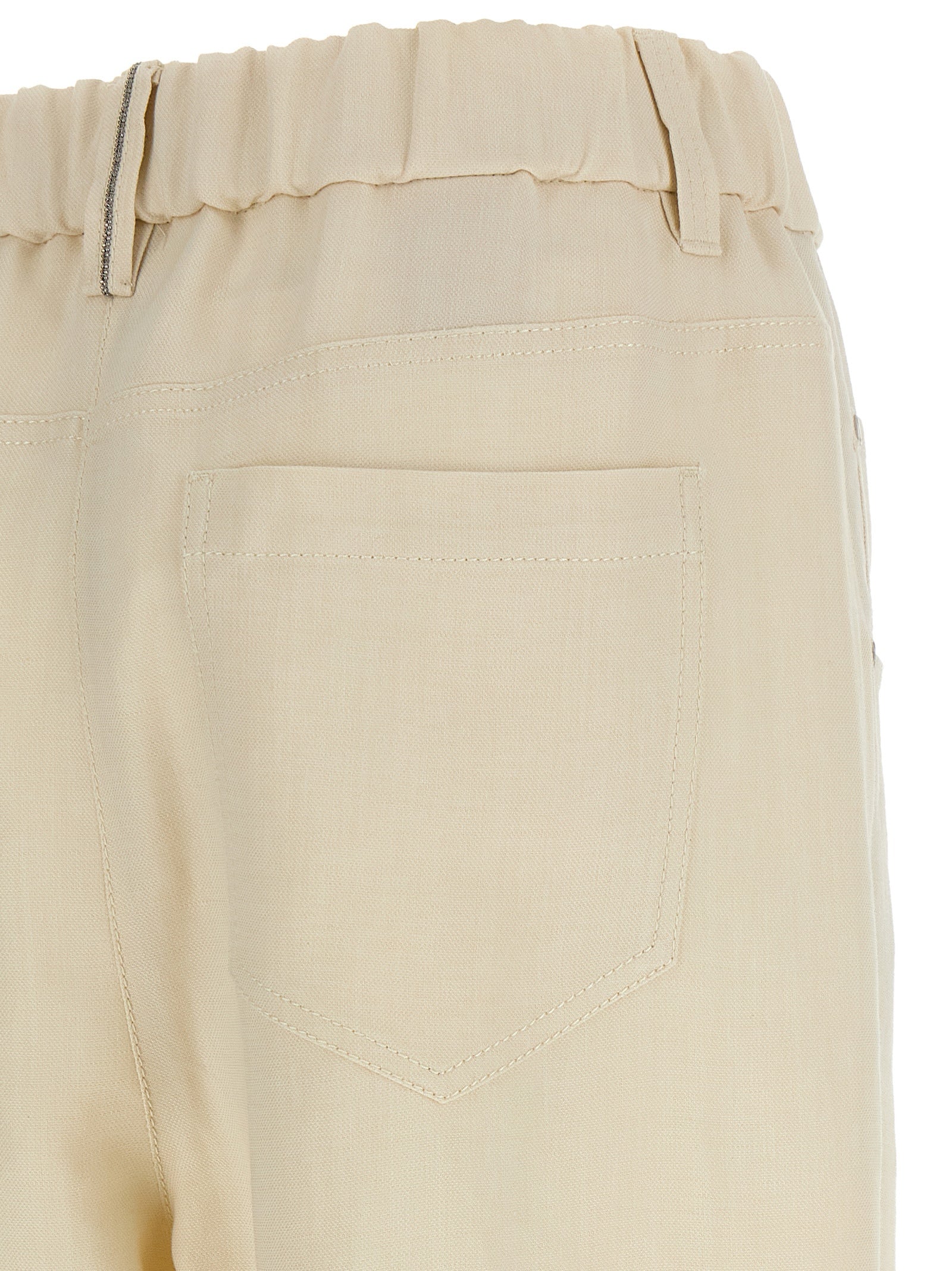 Brunello Cucinelli White Viscose Casual Pants Brunello Cucinelli