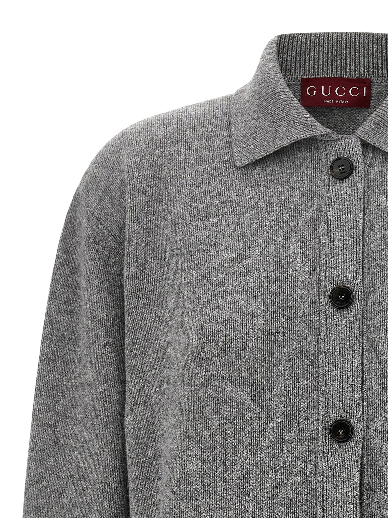 Gucci Gray Wool Cardigan Gucci