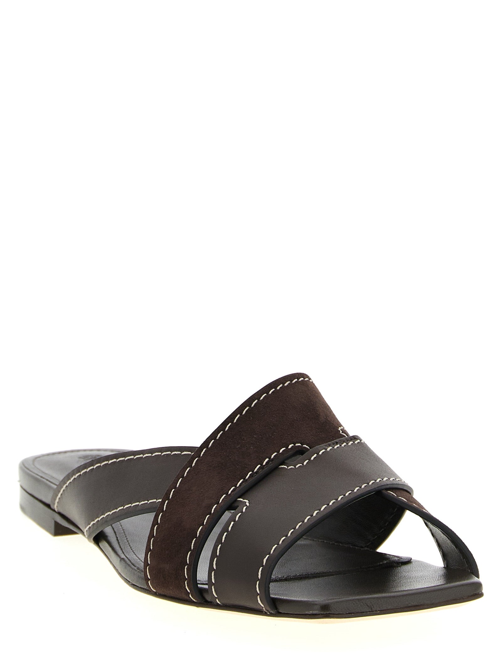 Tod's Brown Calfskin Slides Tod's