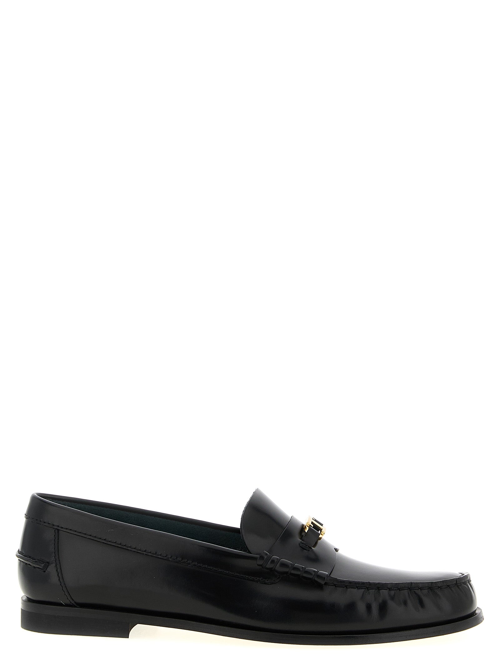 Tod's Black Calfskin Slip-On Loafers Tod's