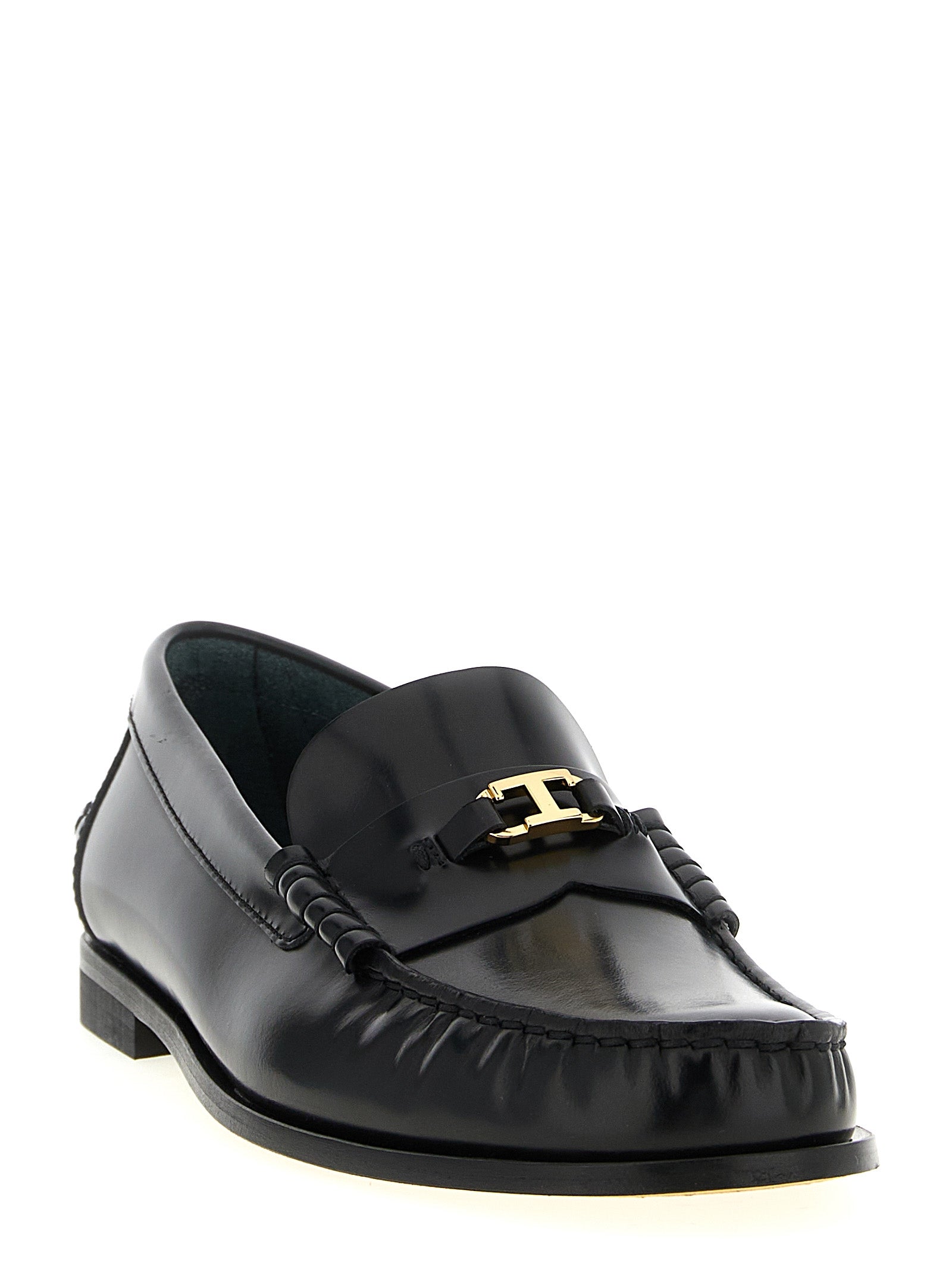Tod's Black Calfskin Slip-On Loafers Tod's