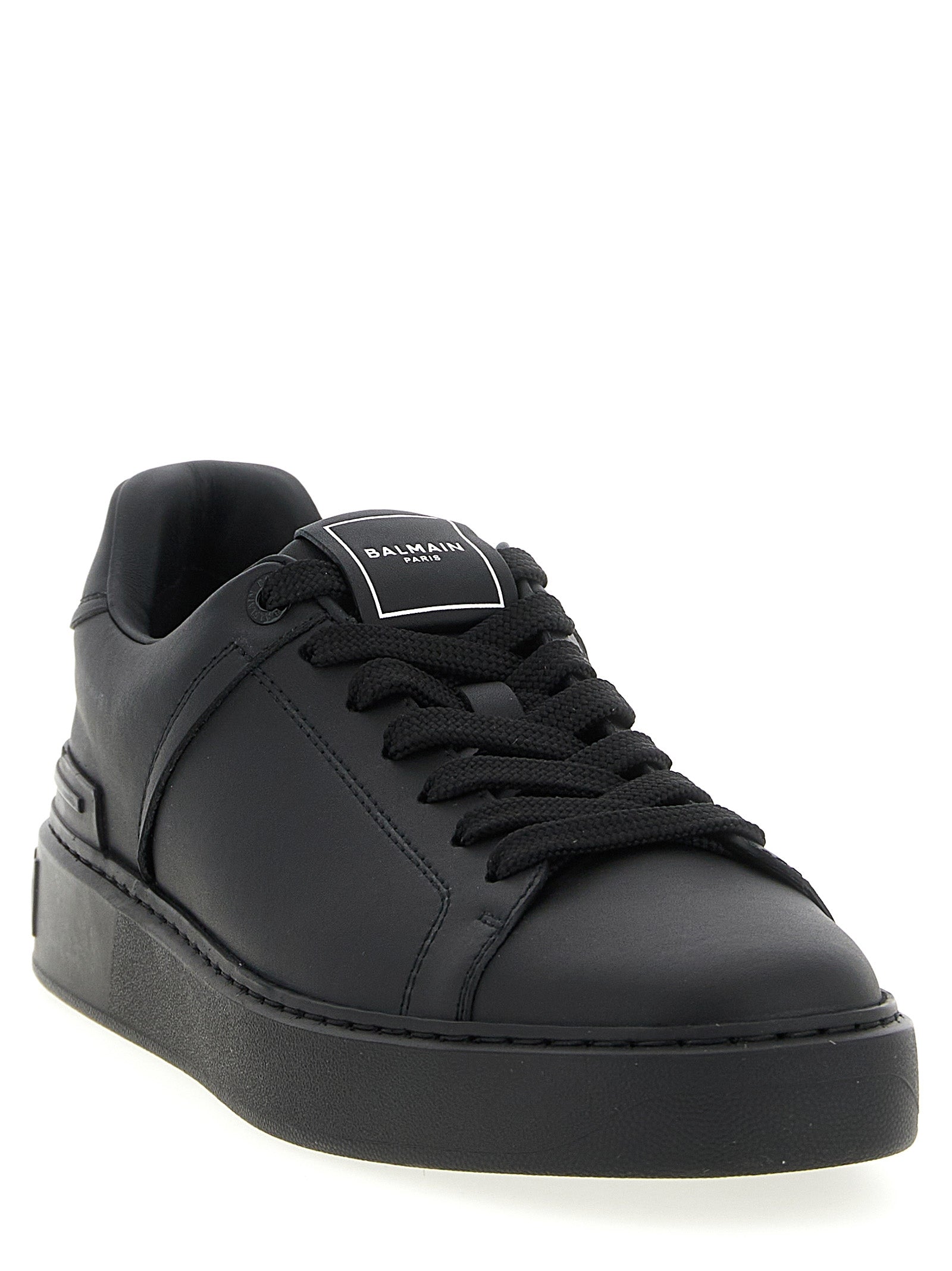 Balmain Black Calfskin Low Top Sneakers Balmain
