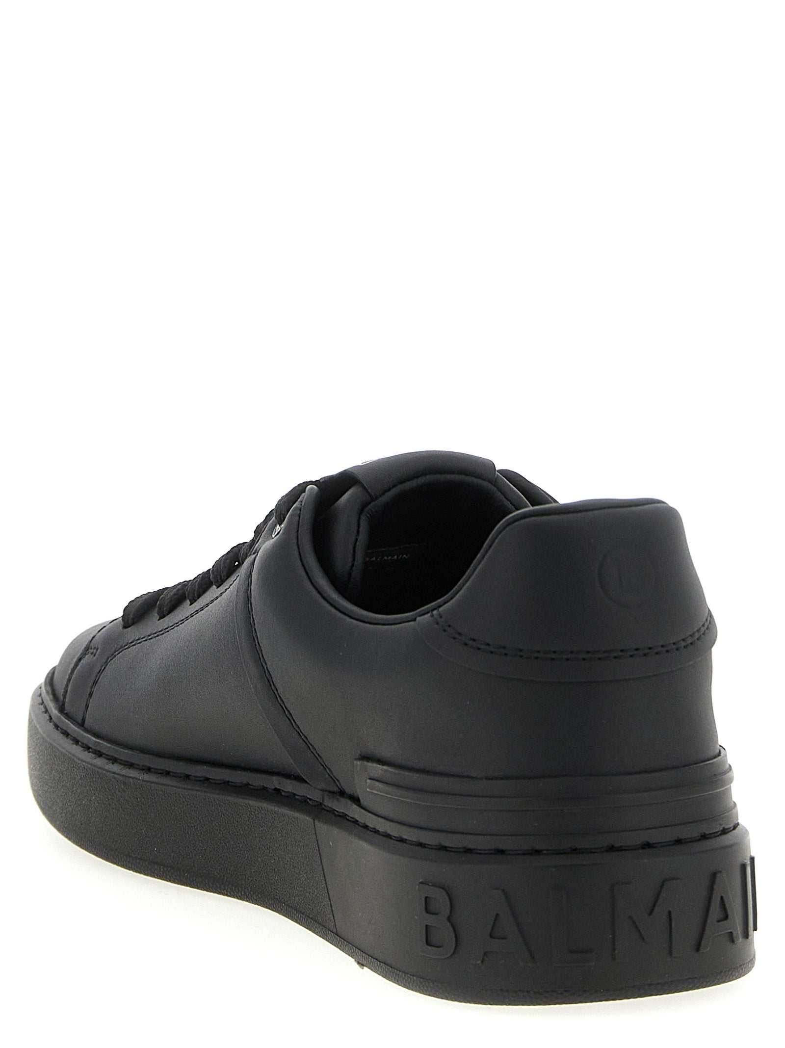 Balmain Black Calfskin Low Top Sneakers Balmain