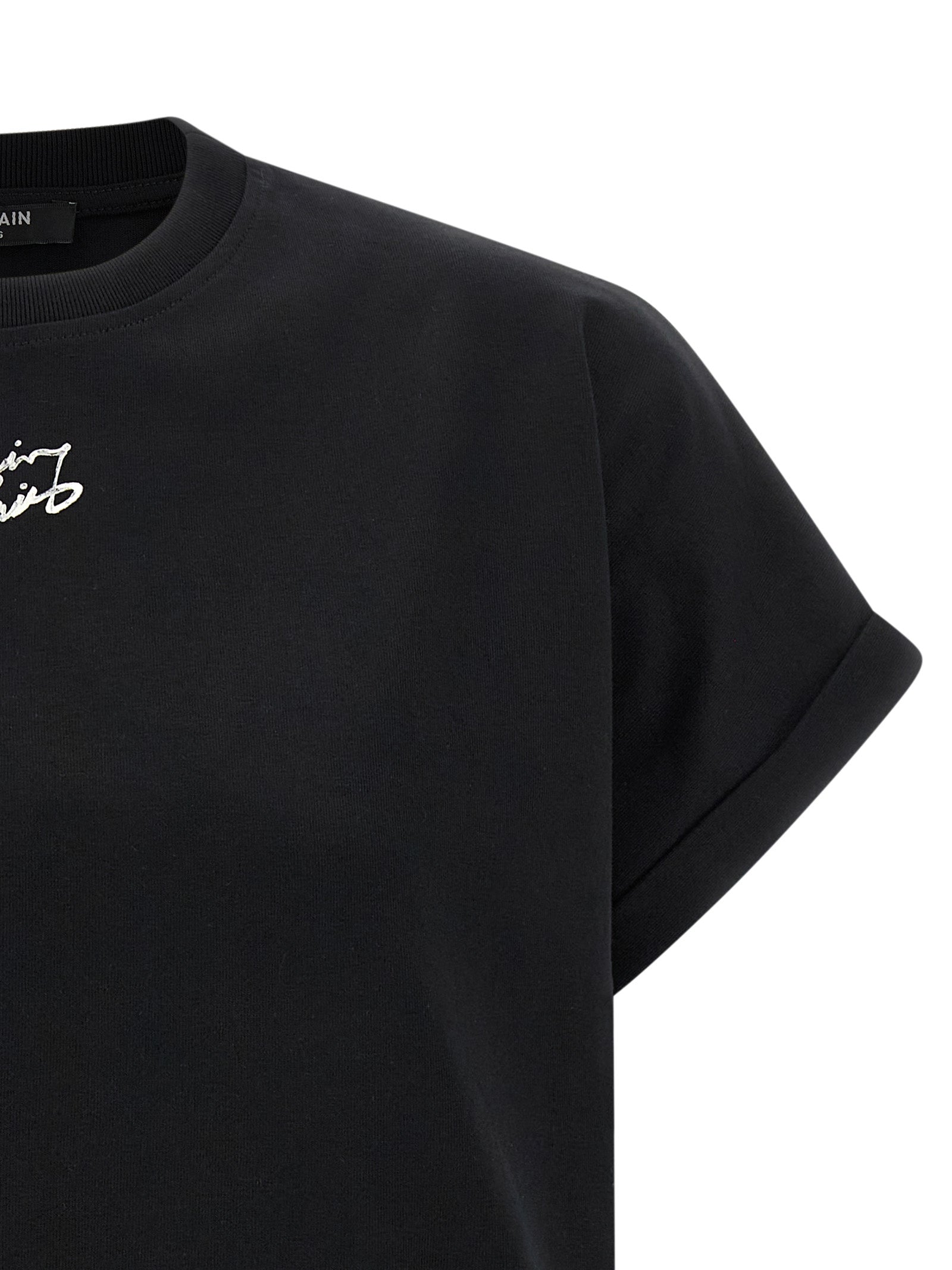 Balmain Black Cotton T-Shirt Balmain