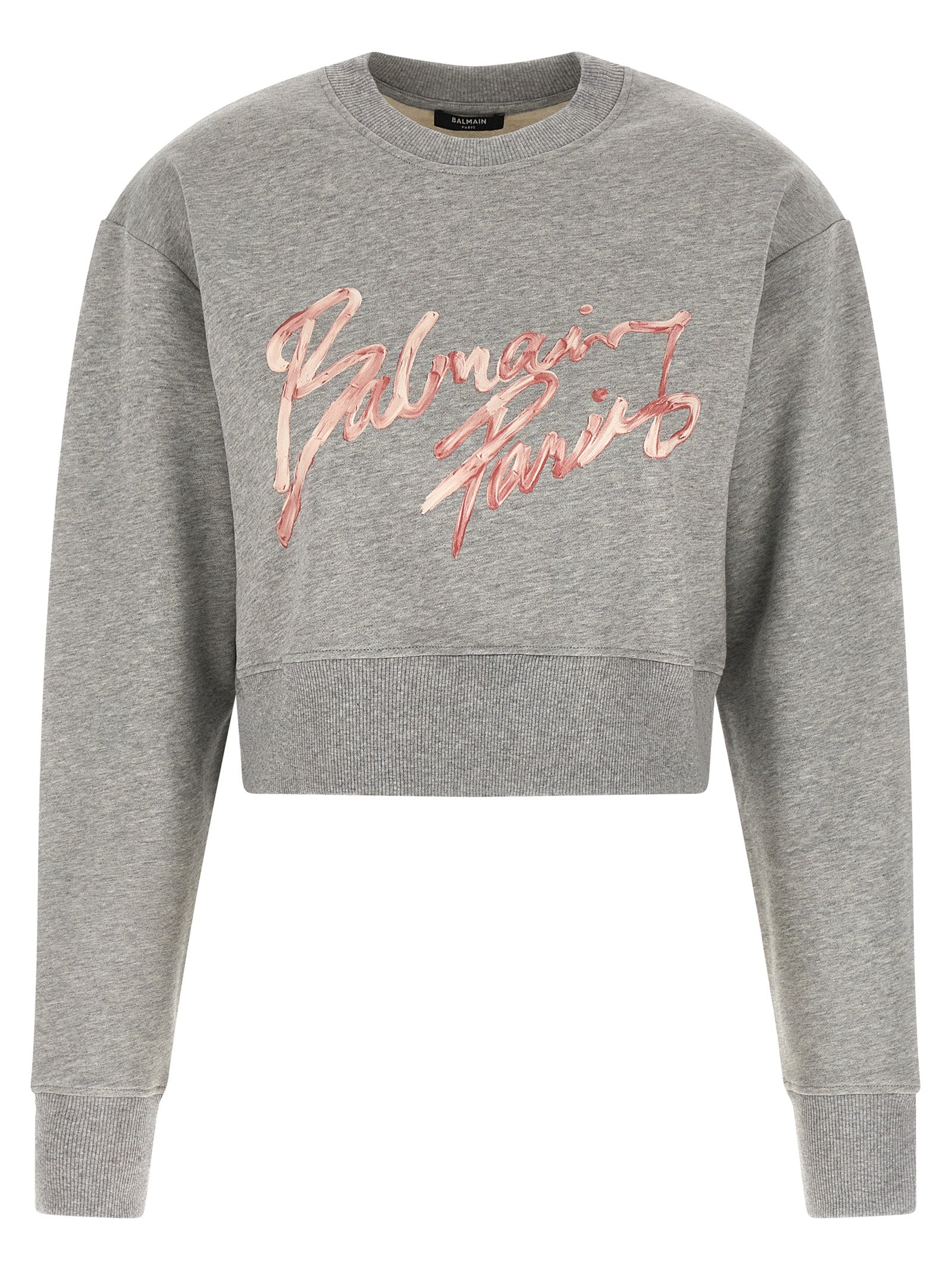 Balmain Gray Cotton Sweatshirt Balmain