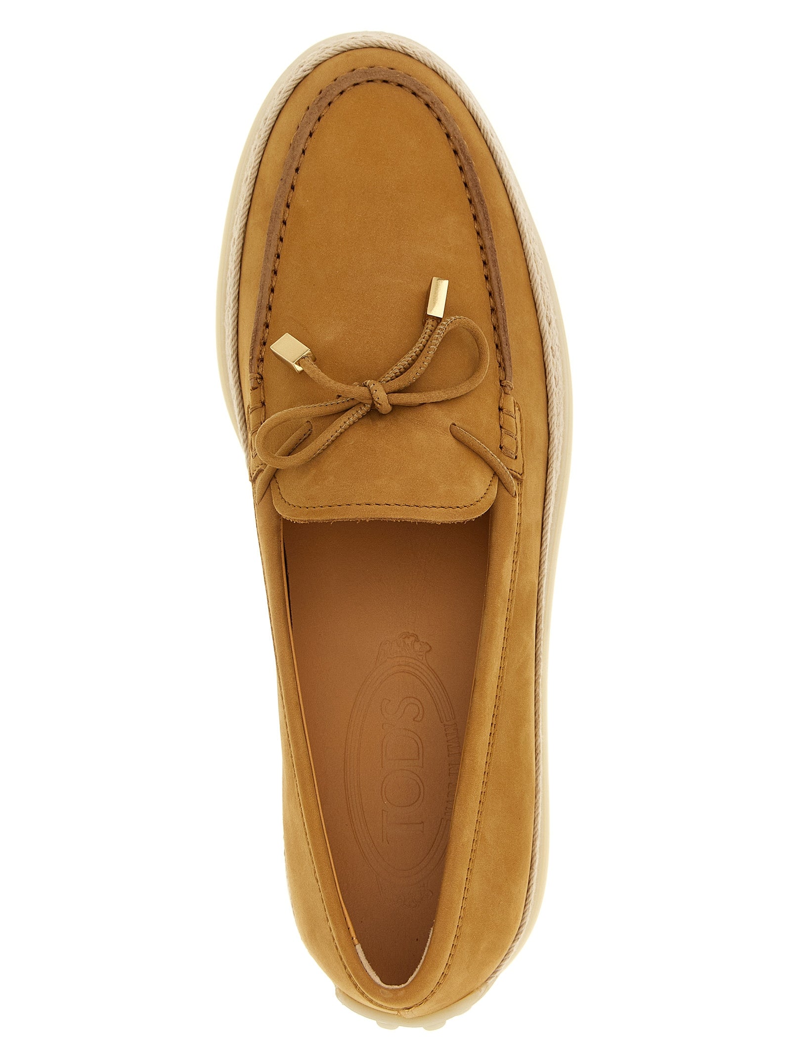 Tod's Beige Calfskin Slip-On Loafers Tod's