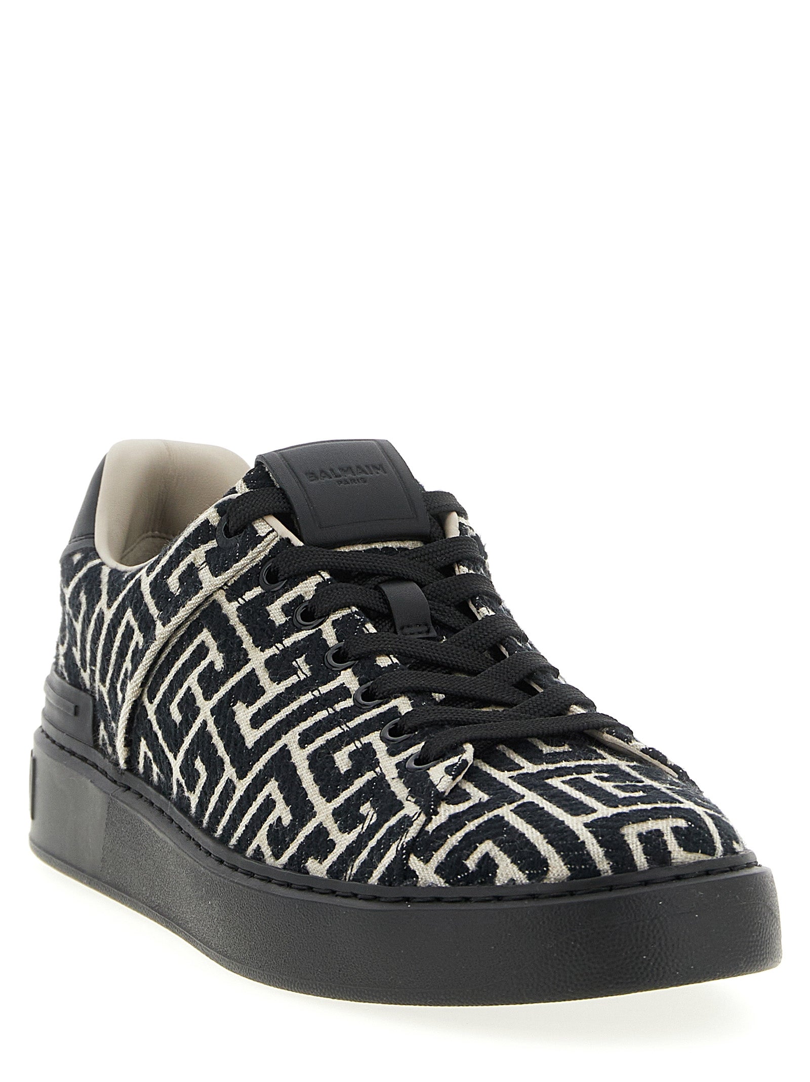 Balmain Black Cotton Sneakers Balmain