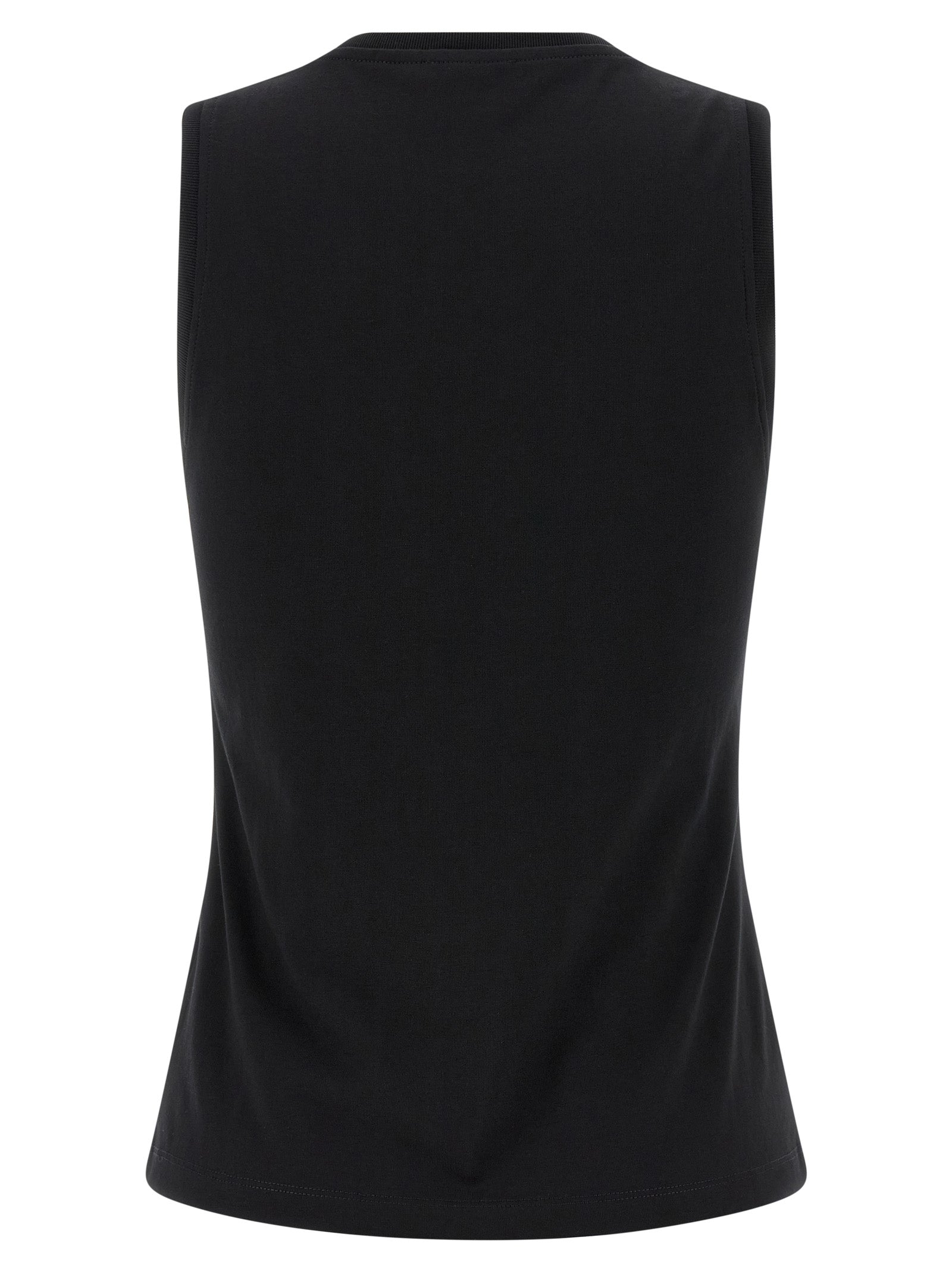 Balmain Black Cotton Sleeveles T-Shirt Balmain