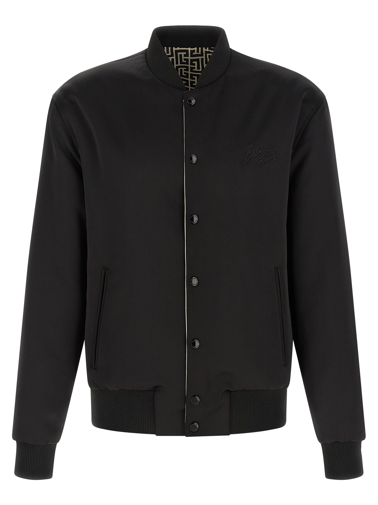 Balmain Black Polyamide Bomber Balmain