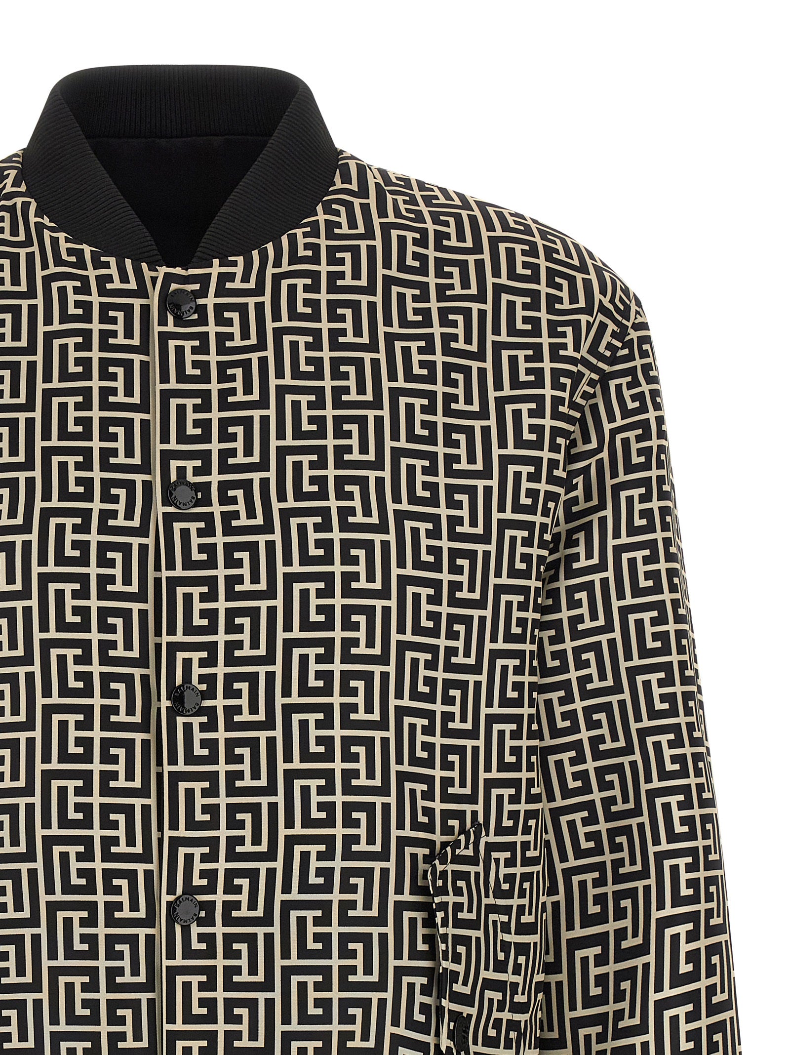 Balmain Black Polyamide Bomber Balmain