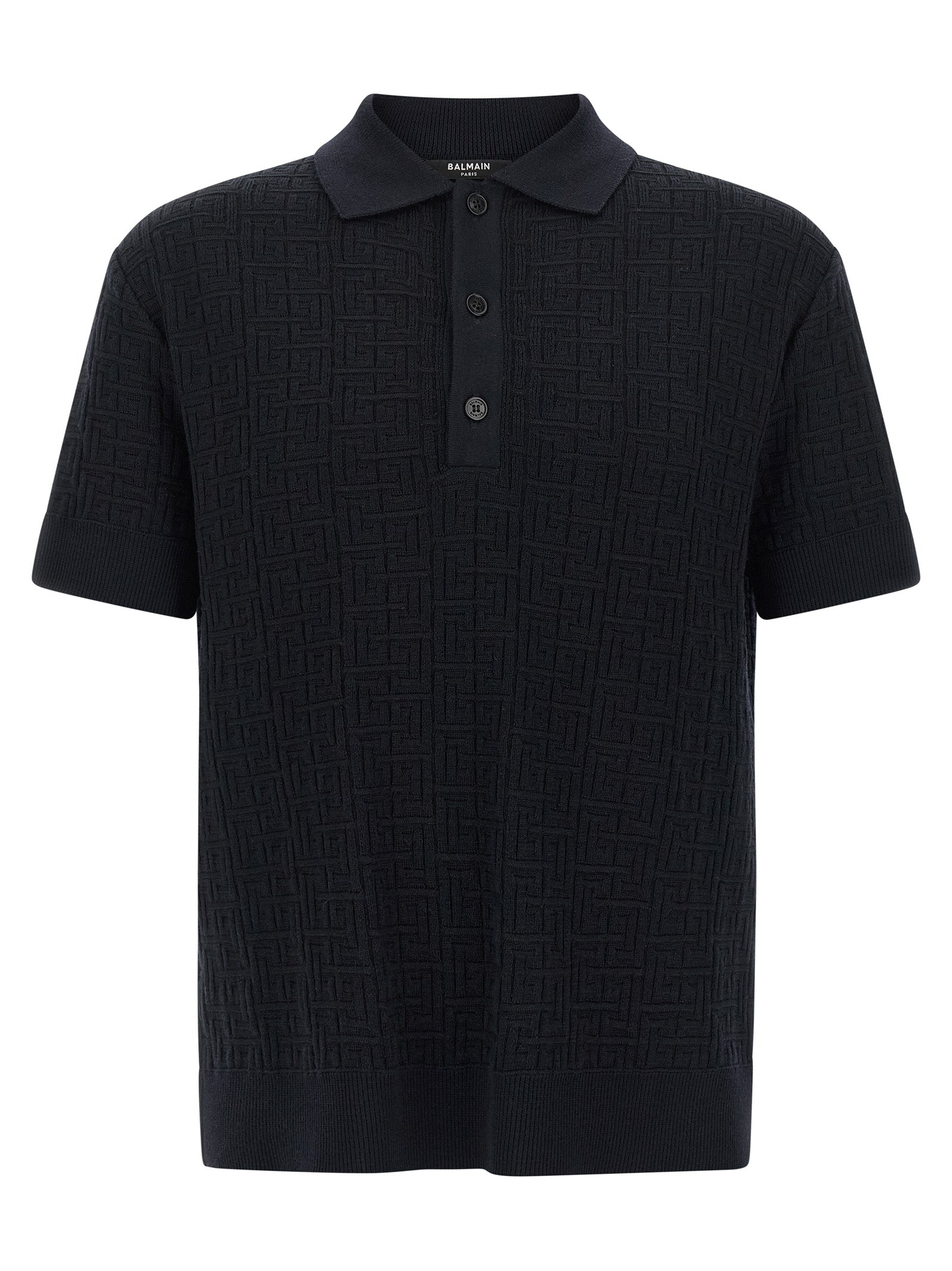 Balmain Blue Wool Polo Shirt Balmain