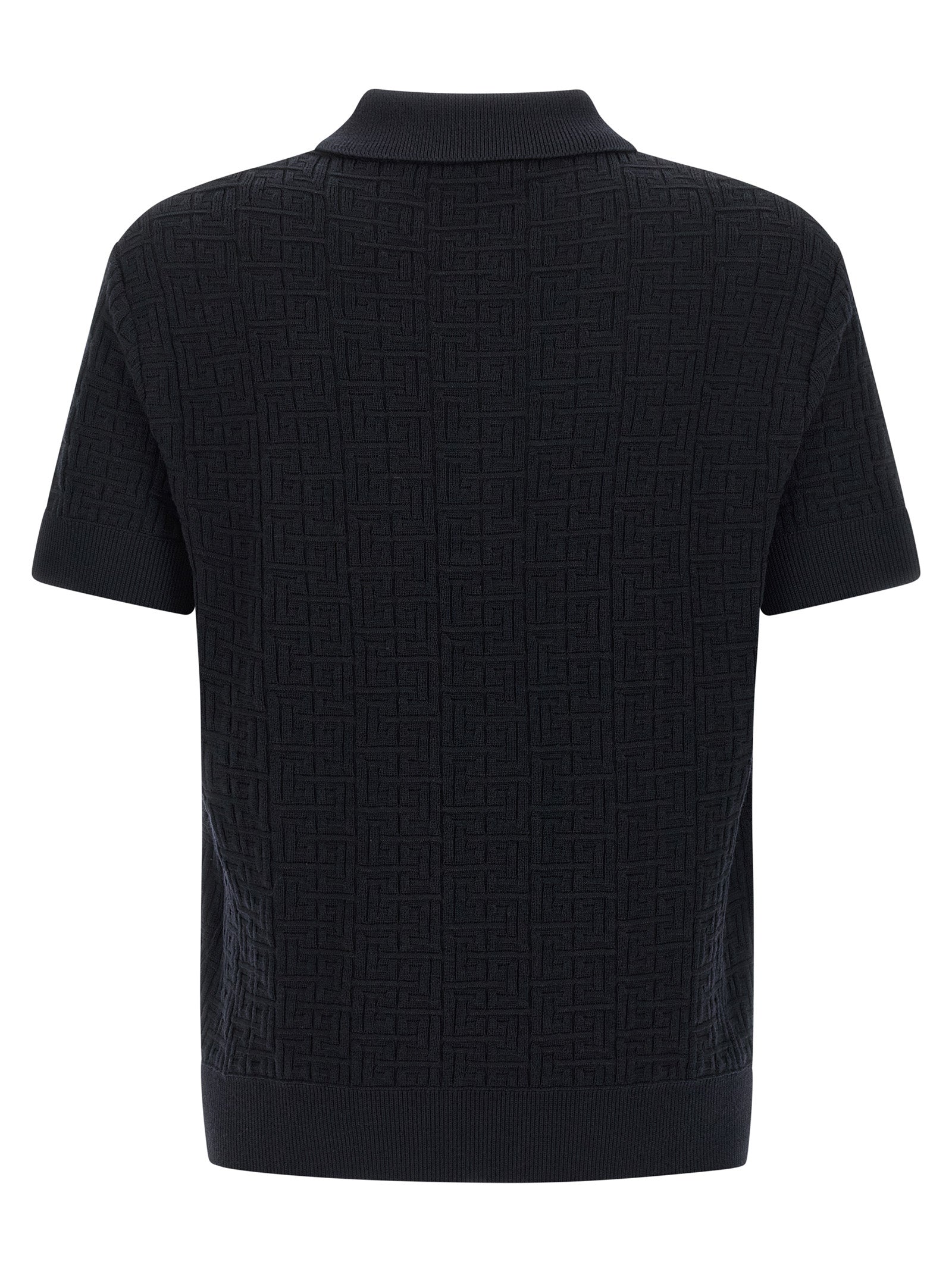 Balmain Blue Wool Polo Shirt Balmain