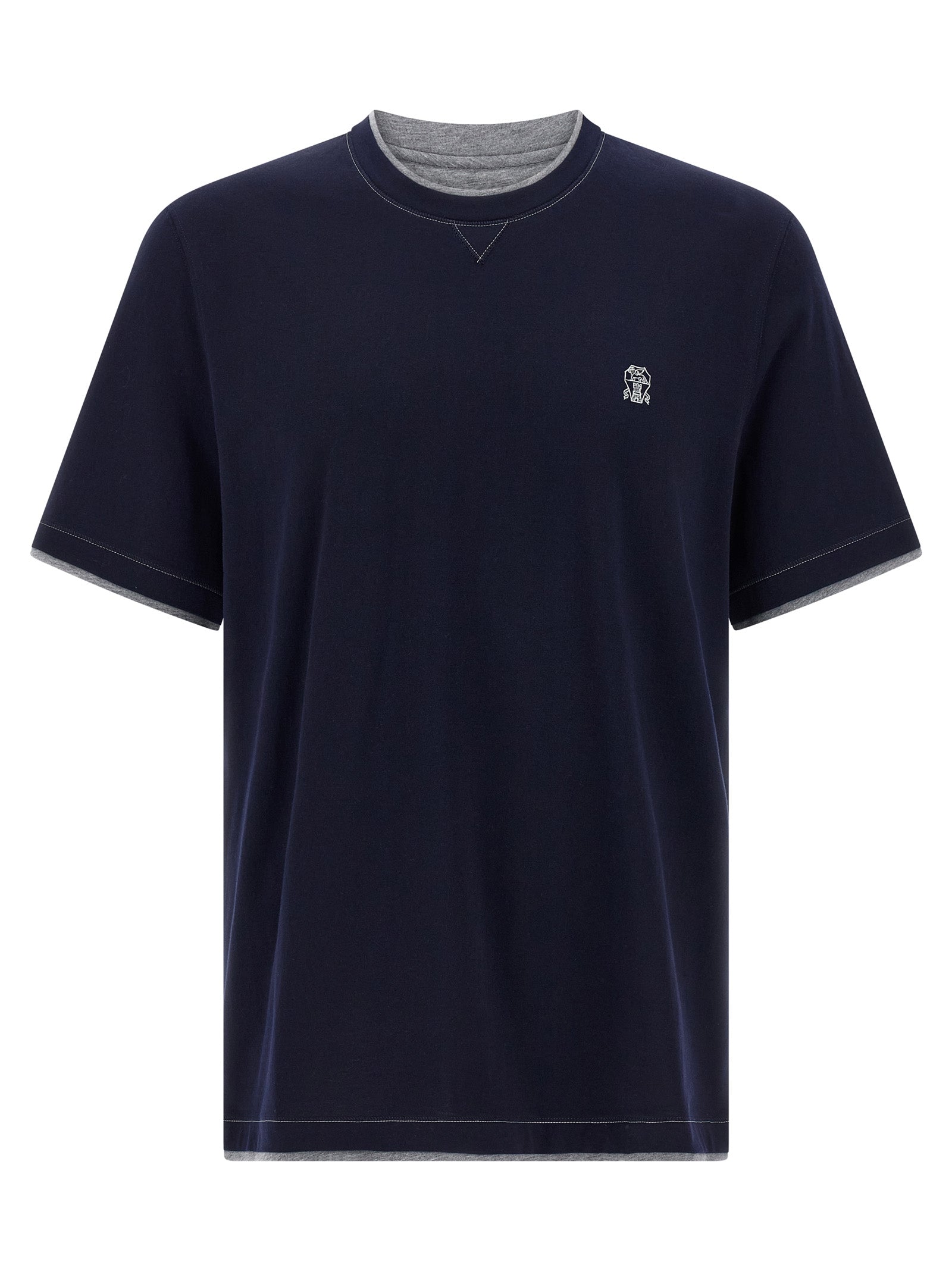 Brunello Cucinelli Blue Cotton T-Shirt Brunello Cucinelli