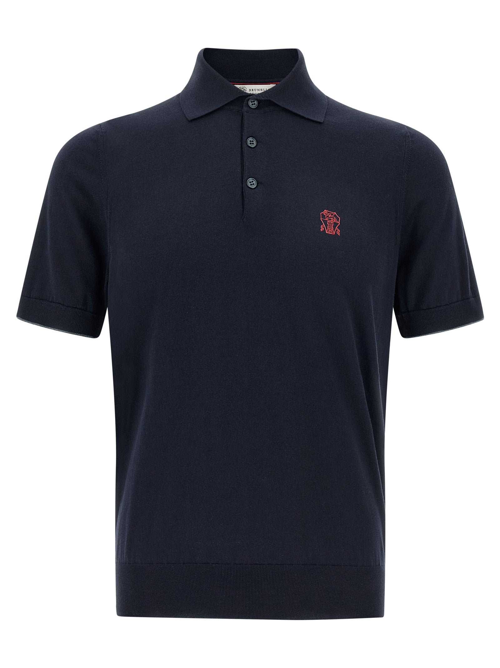 Brunello Cucinelli Blue Cotton Polo Shirt Brunello Cucinelli