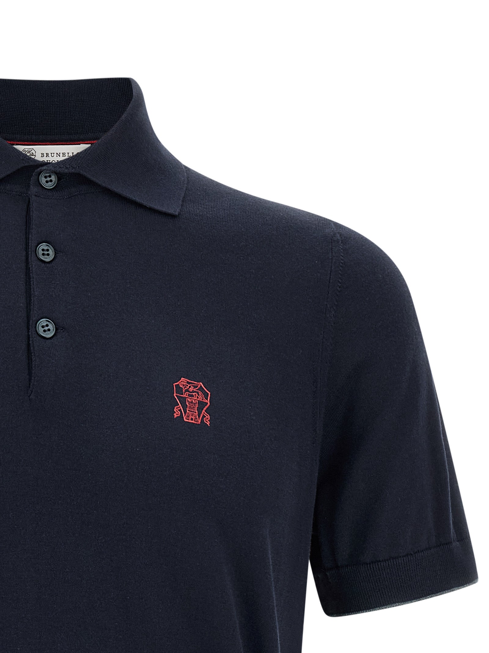 Brunello Cucinelli Blue Cotton Polo Shirt Brunello Cucinelli