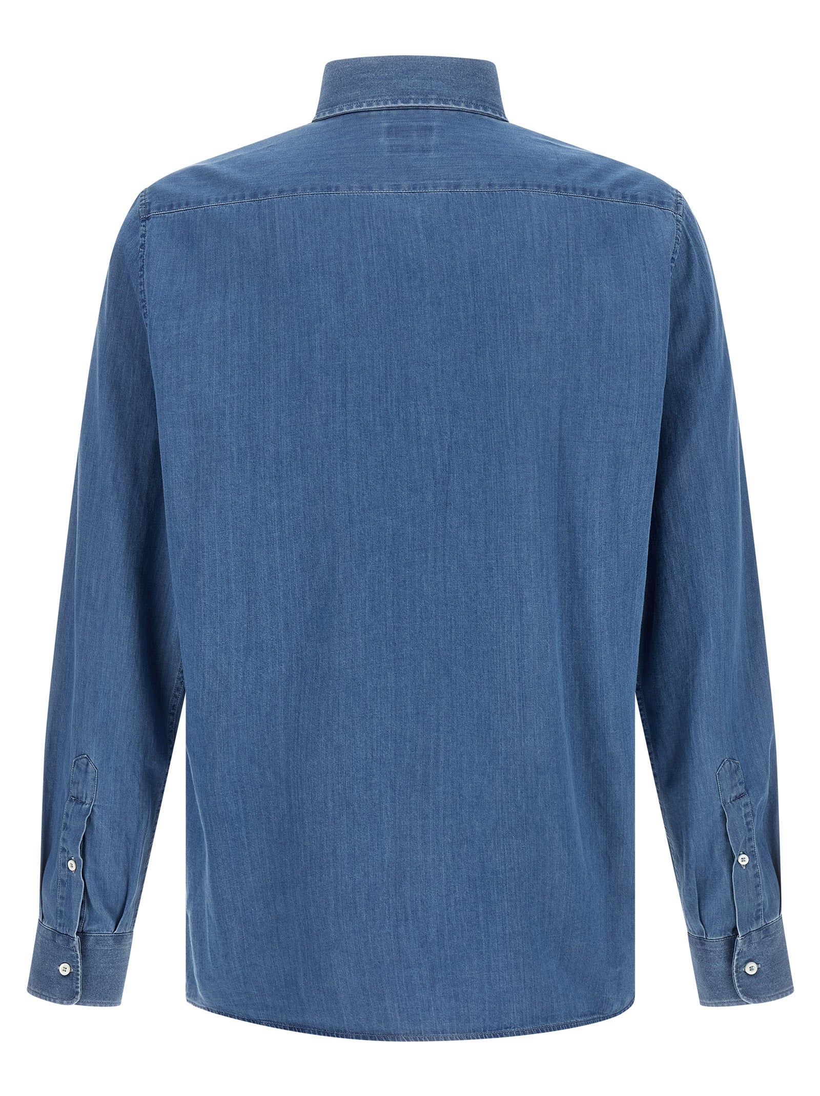 Brunello Cucinelli Blue Cotton Blouse Brunello Cucinelli