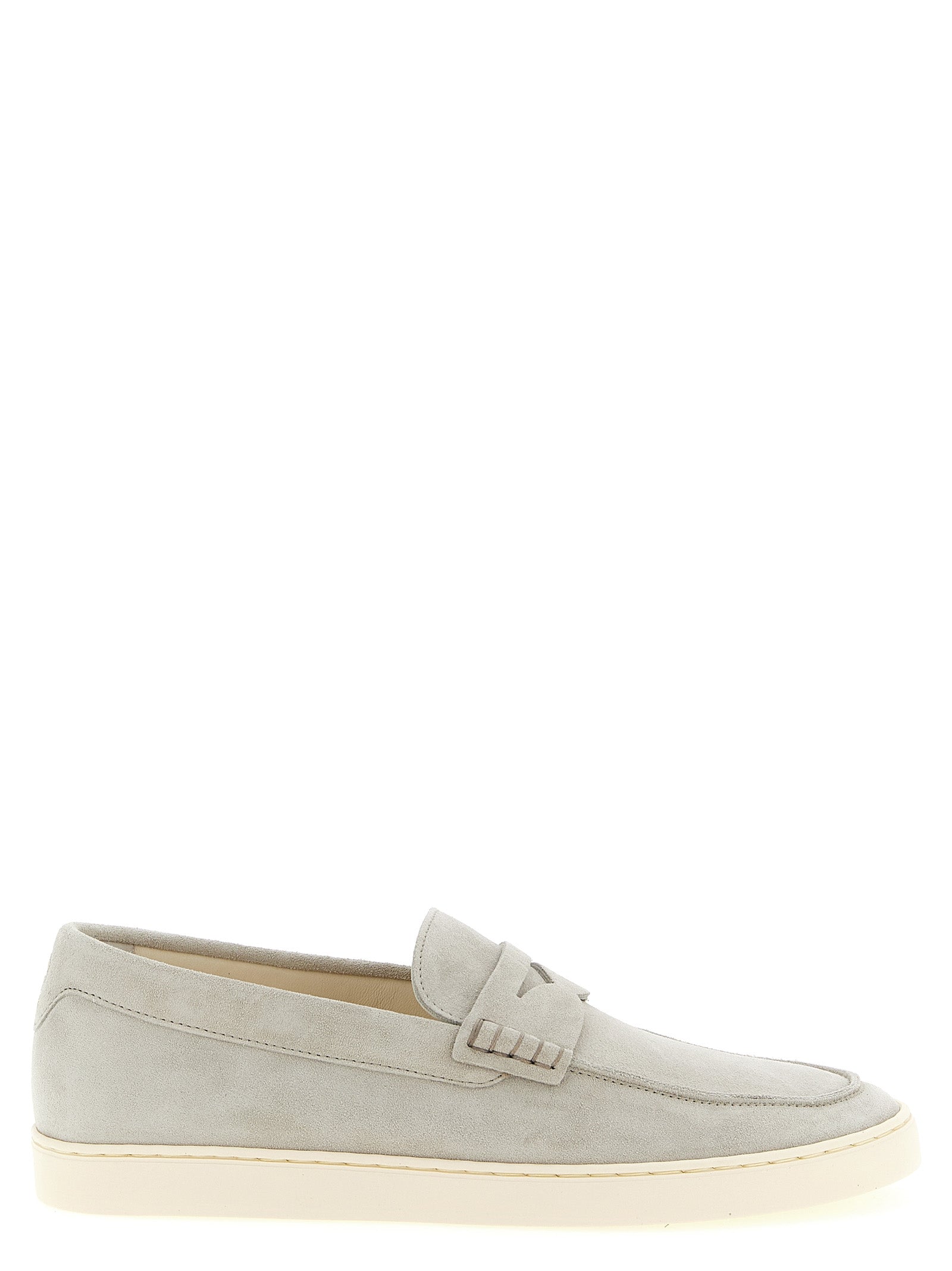 Brunello Cucinelli Gray Calfskin Slip-On Loafers Brunello Cucinelli