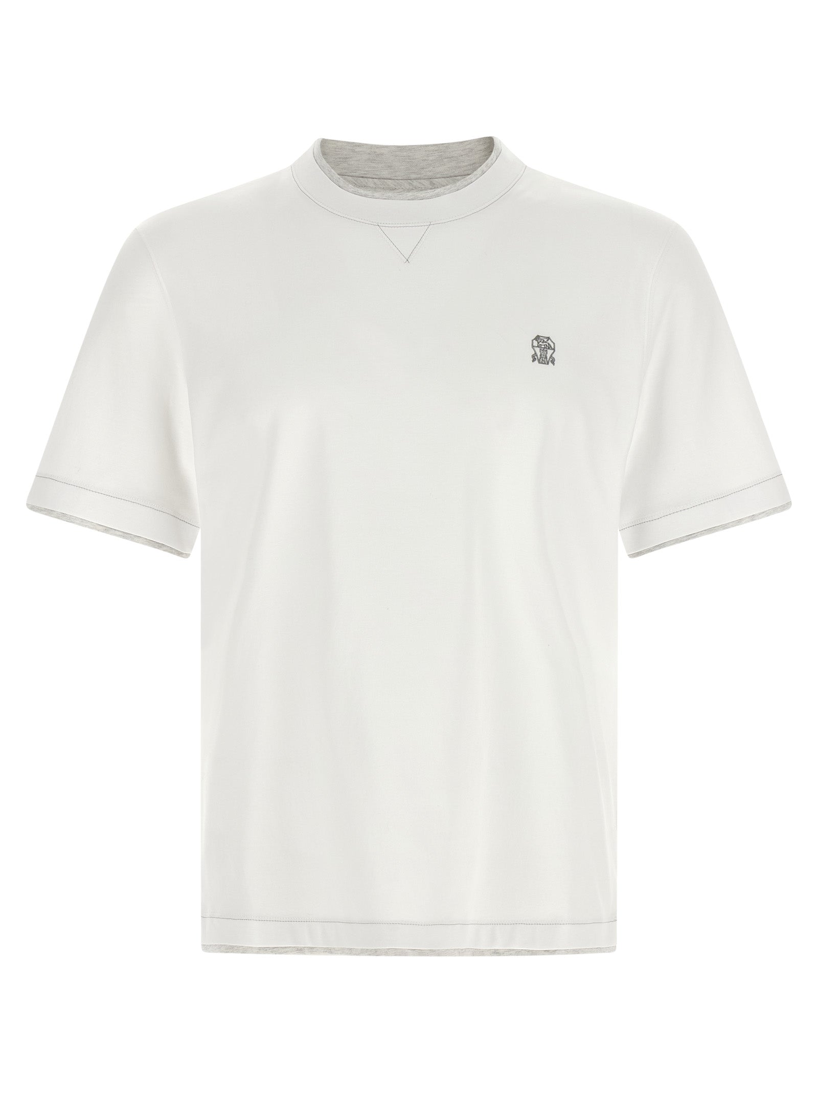 Brunello Cucinelli White Cotton T-Shirt Brunello Cucinelli