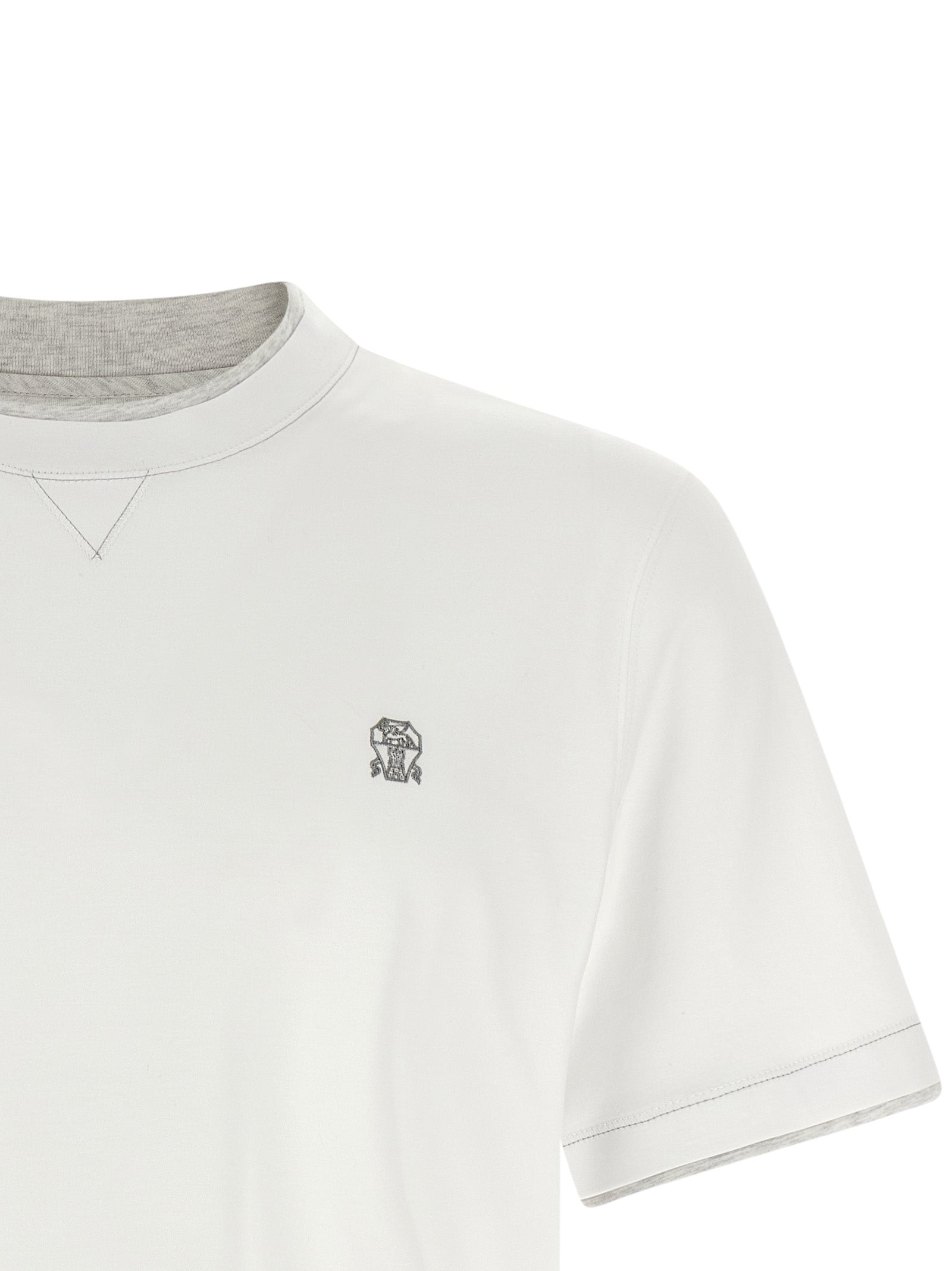 Brunello Cucinelli White Cotton T-Shirt Brunello Cucinelli