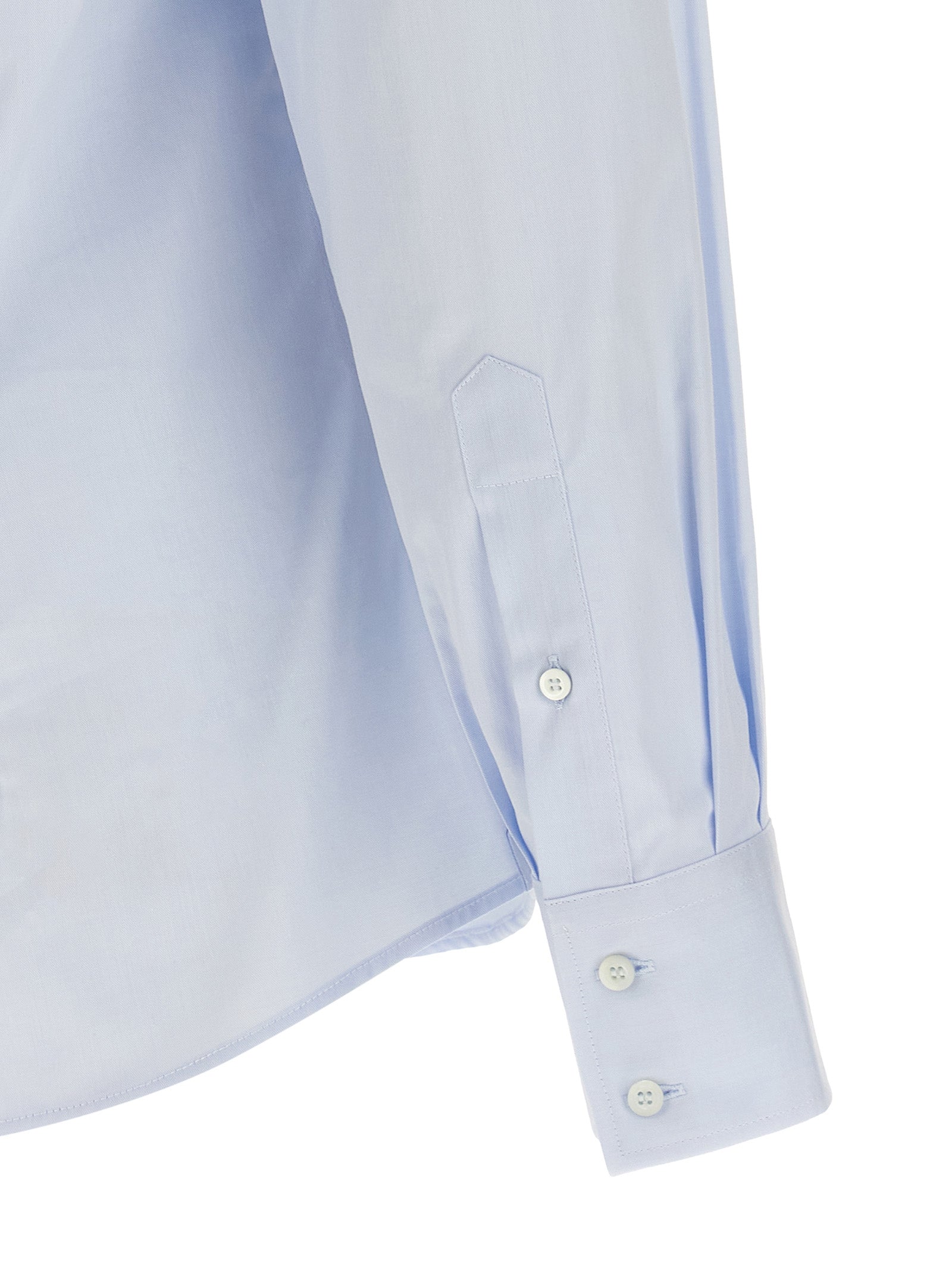 Brunello Cucinelli Blue Cotton Blouse Brunello Cucinelli