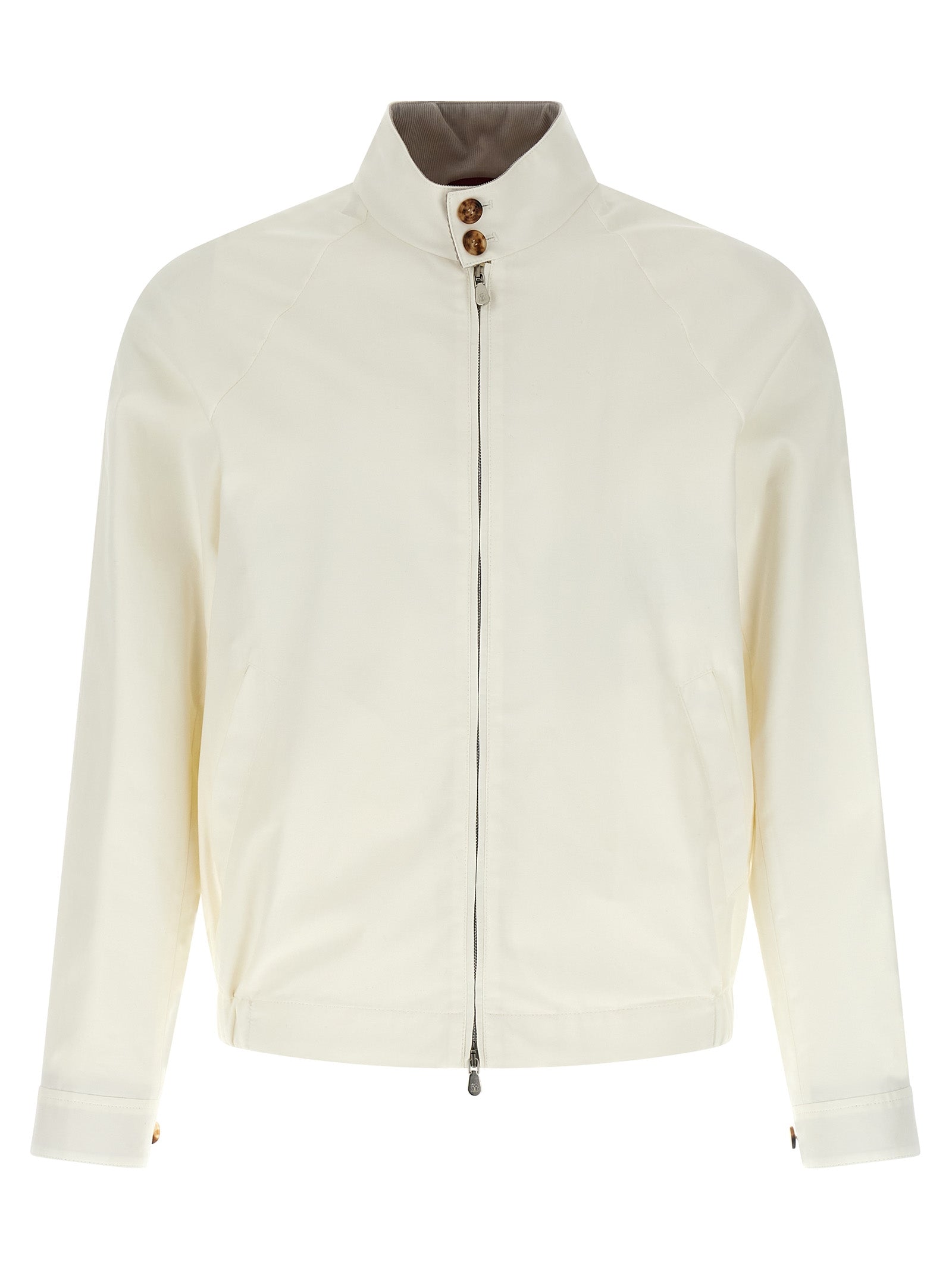 Brunello Cucinelli White Cotton Full-Length Jacket Brunello Cucinelli