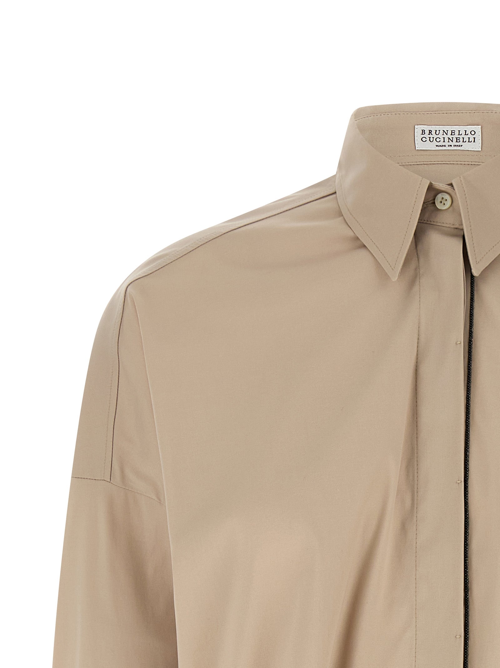 Brunello Cucinelli Beige Cotton Blouse Brunello Cucinelli