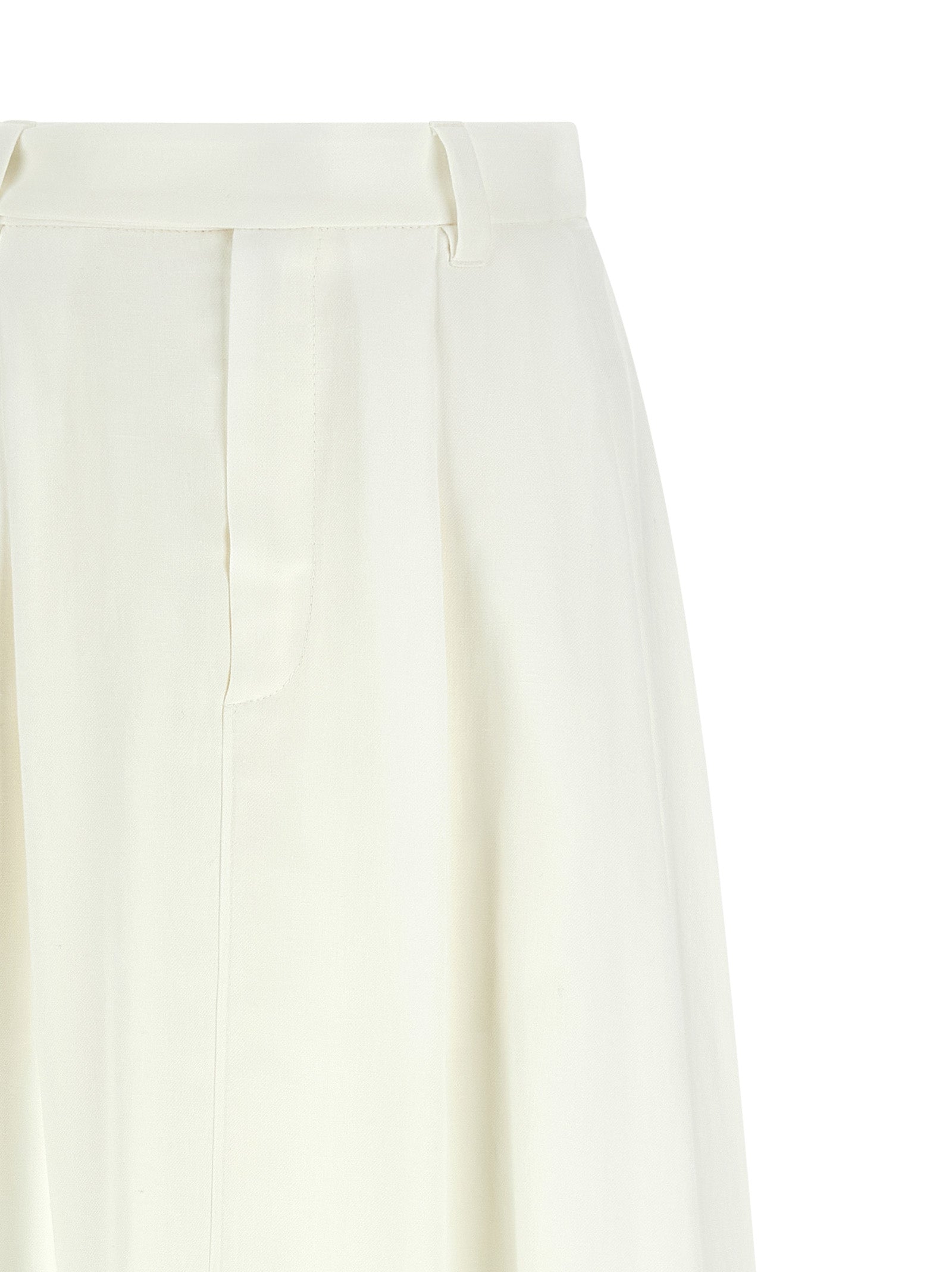 Brunello Cucinelli White Viscose Midi Skirt Brunello Cucinelli